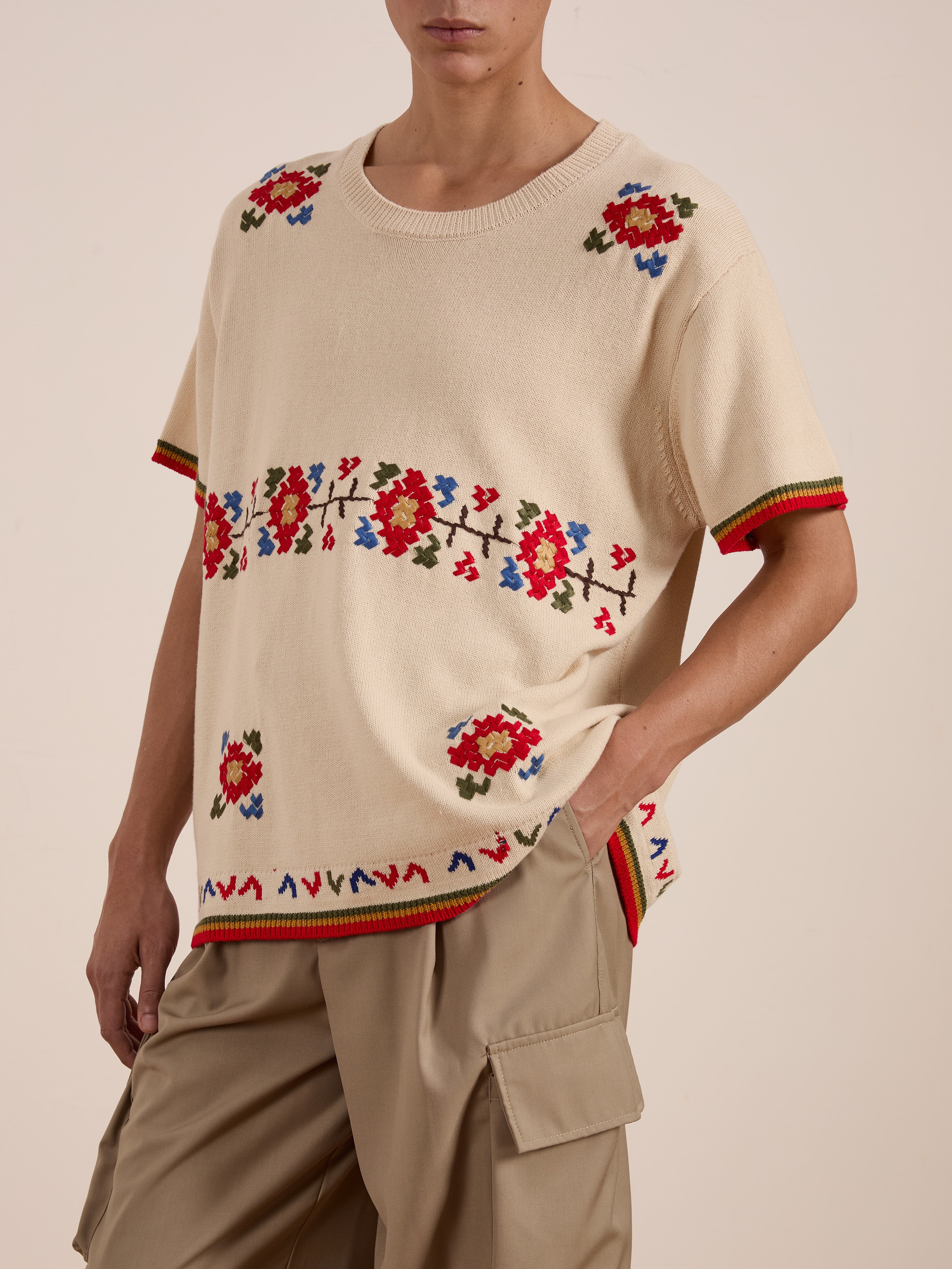 Knit Flower Petal Tee