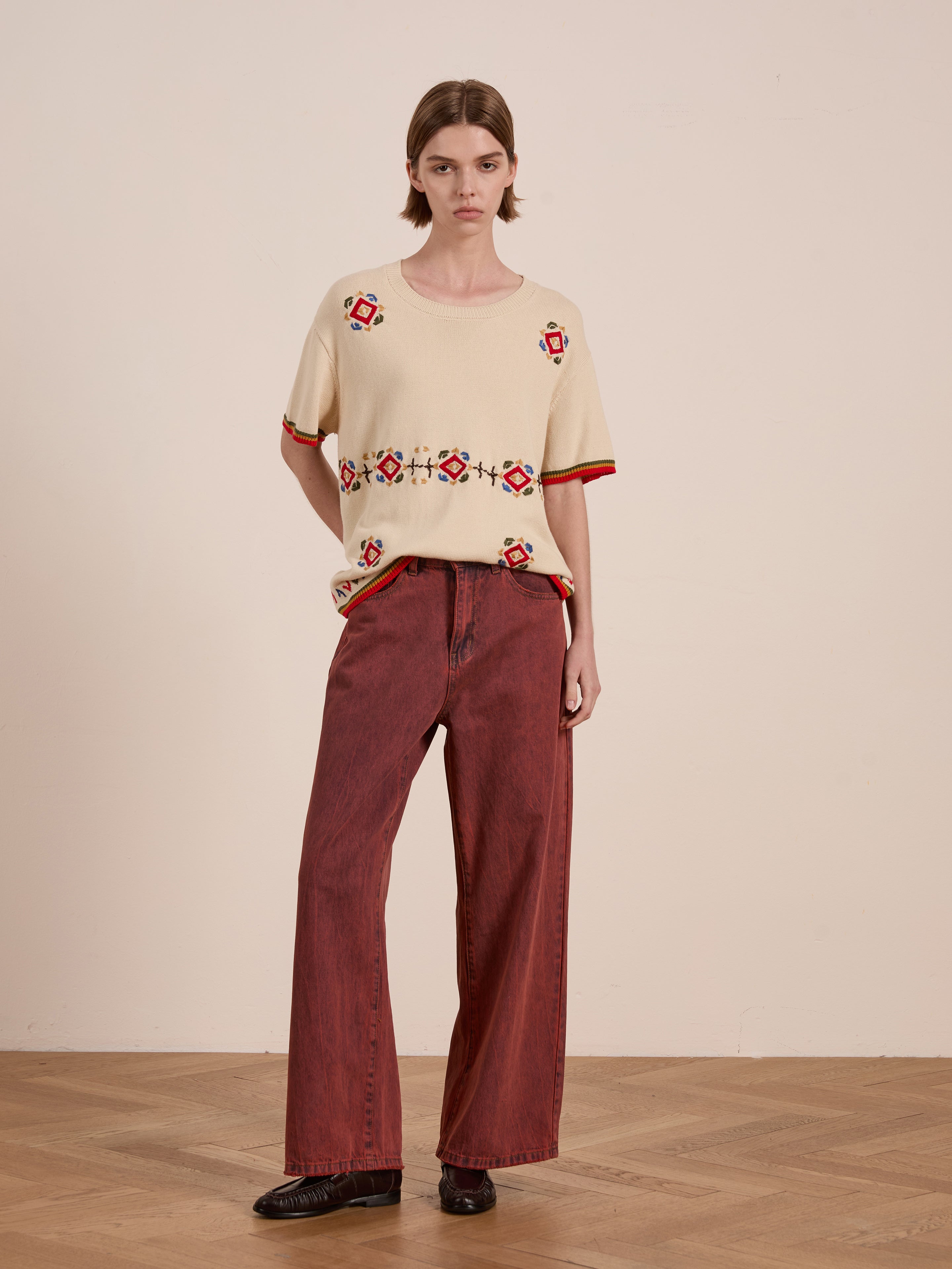 Knit Flower Petal Tee