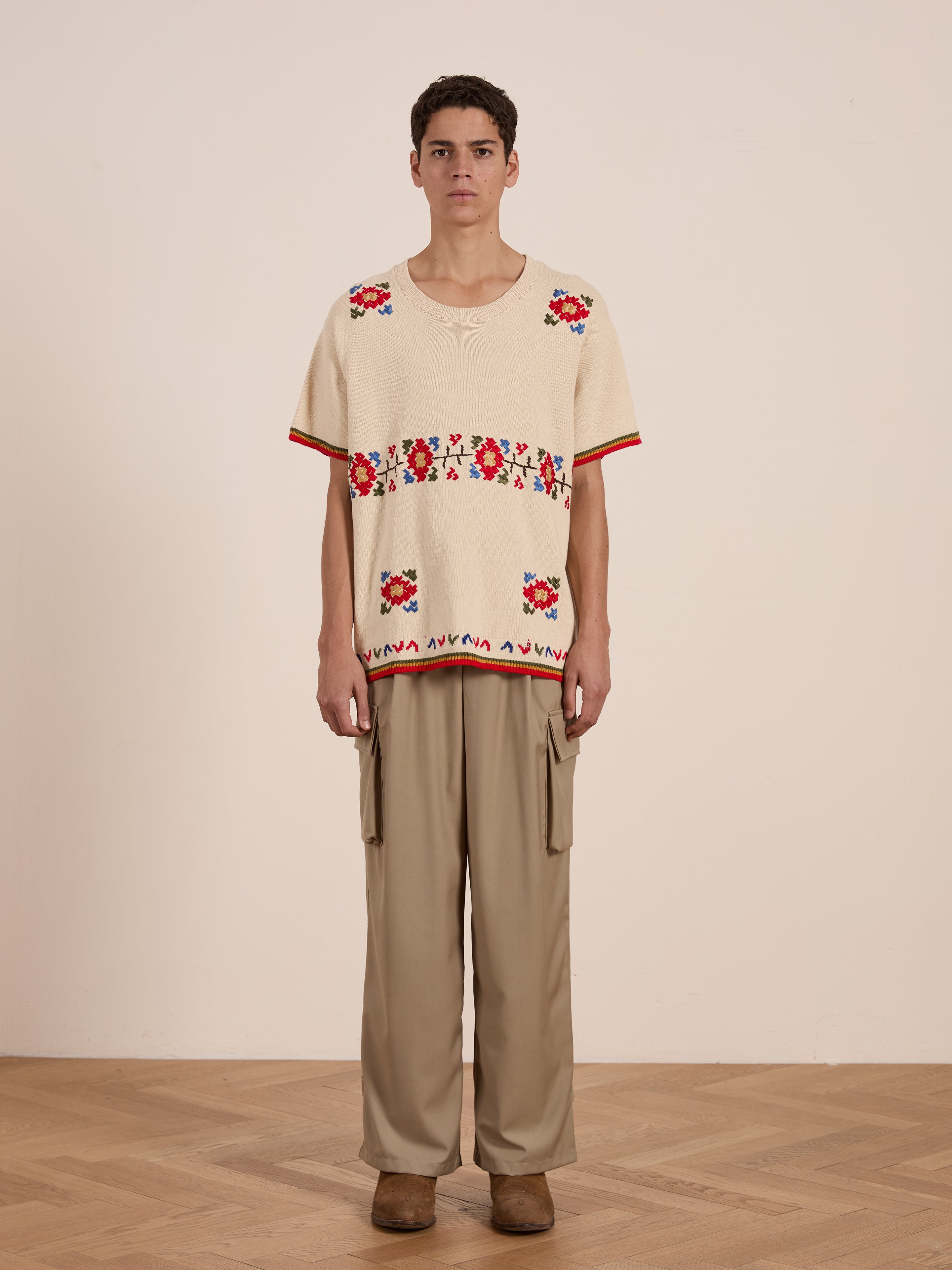 Knit Flower Petal Tee