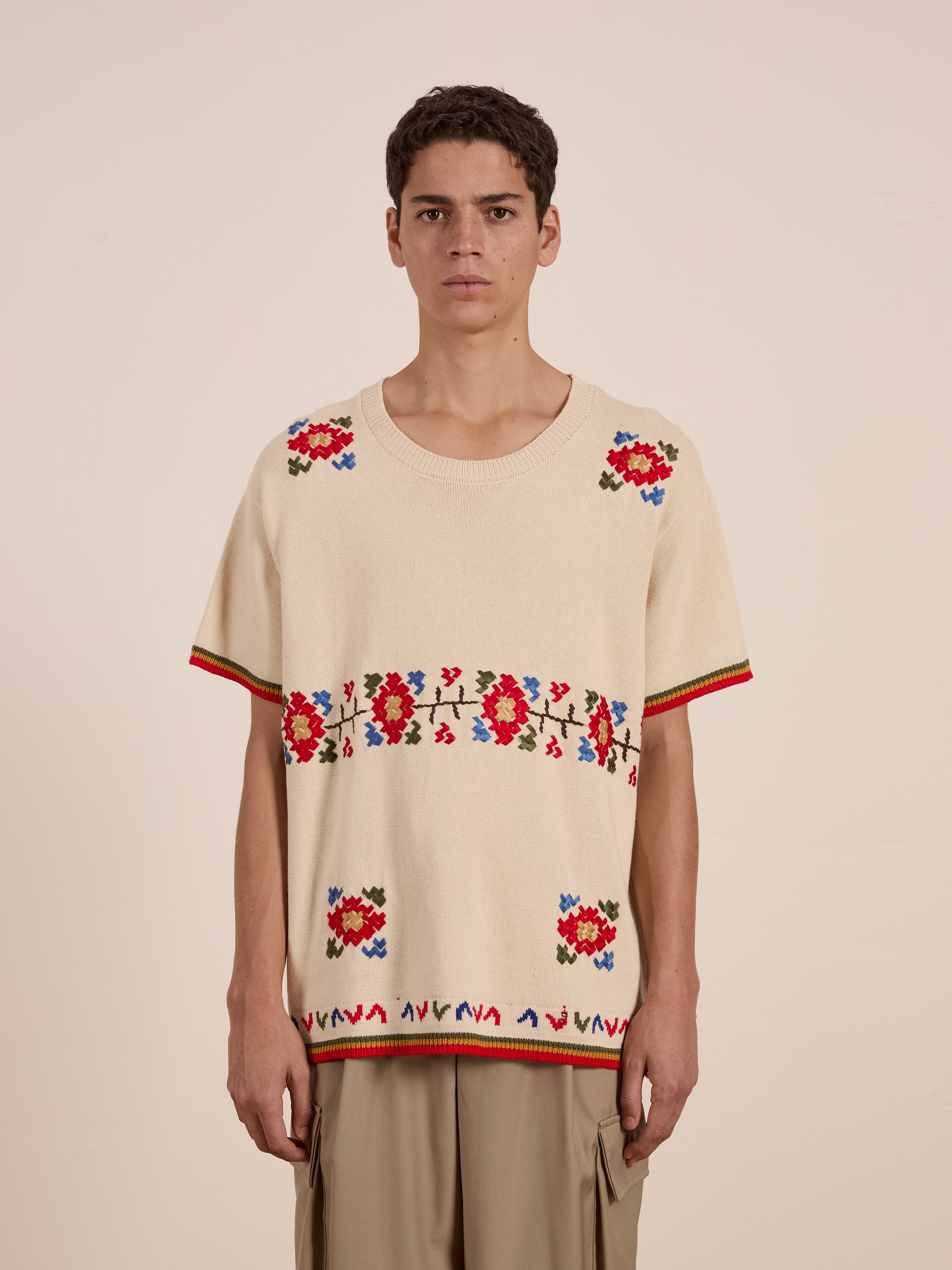 Knit Flower Petal Tee