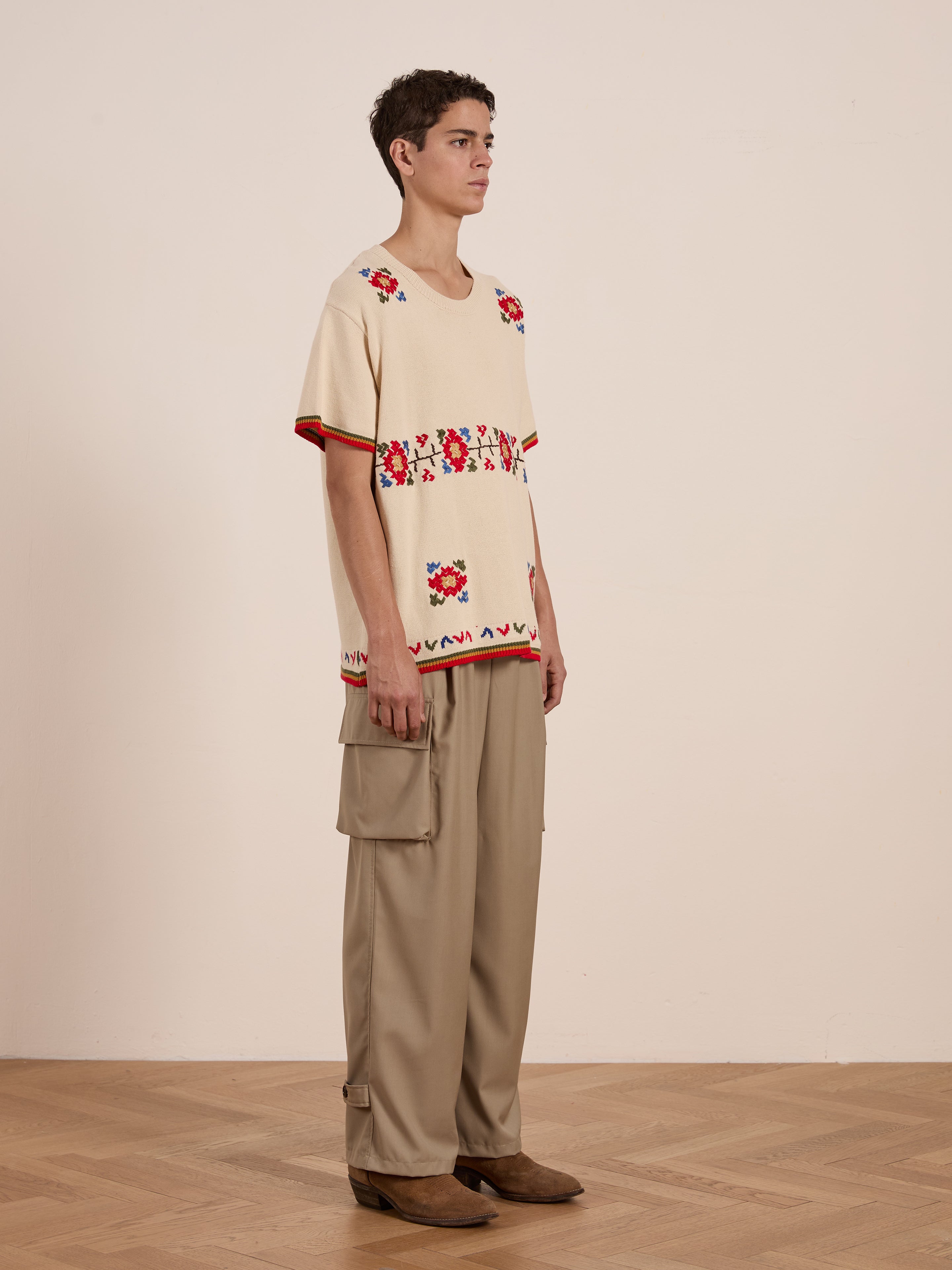 Knit Flower Petal Tee