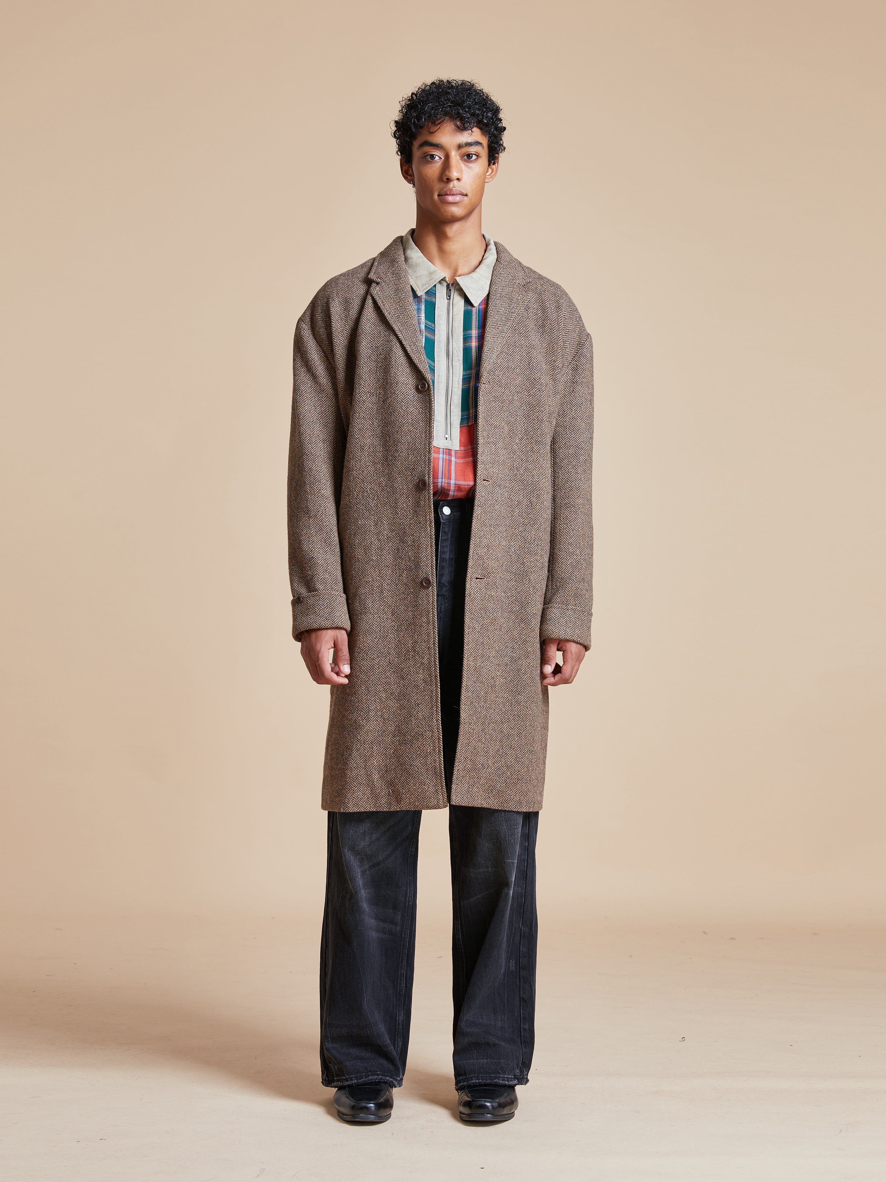 Elm Tweed Long Top Coat