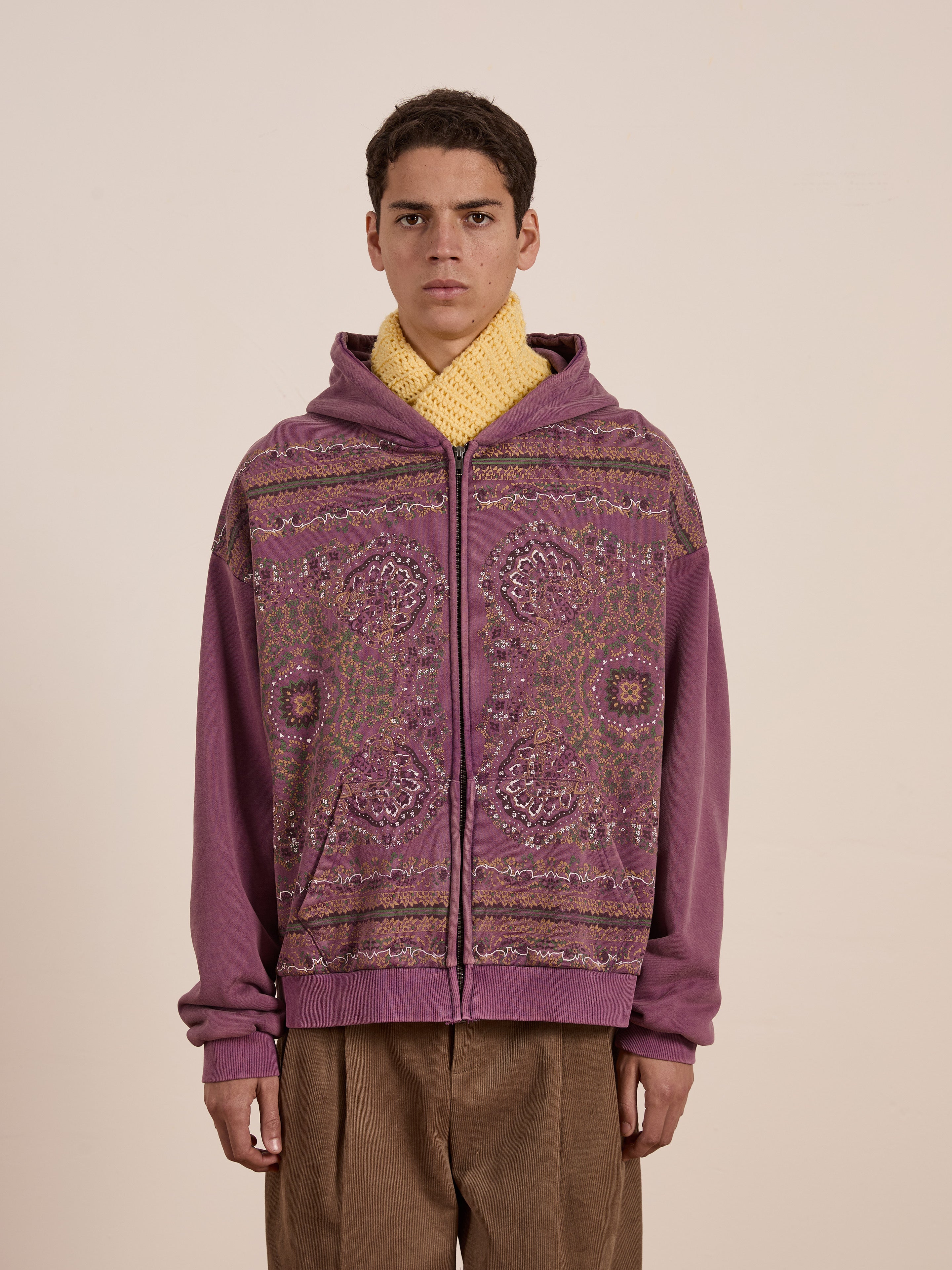 Motif Zip-Up Hoodie