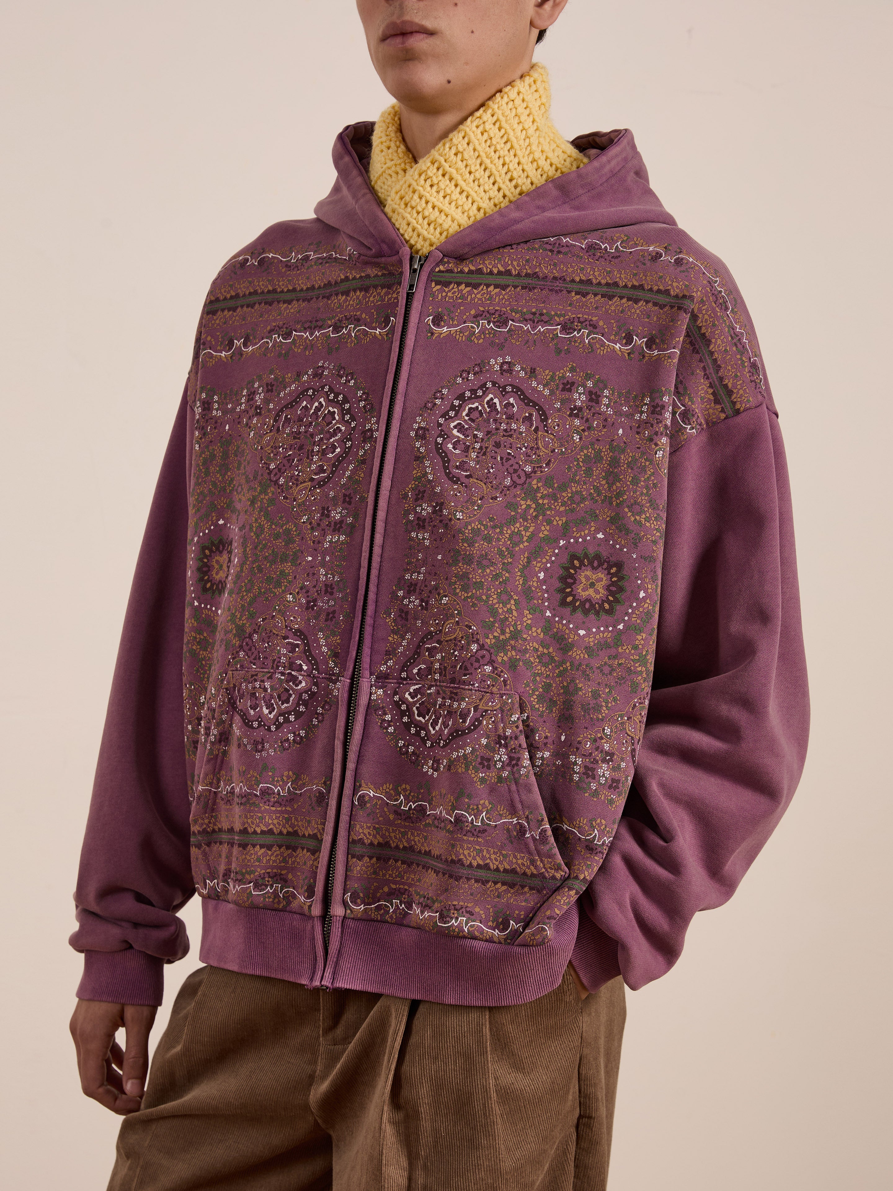 Motif Zip-Up Hoodie