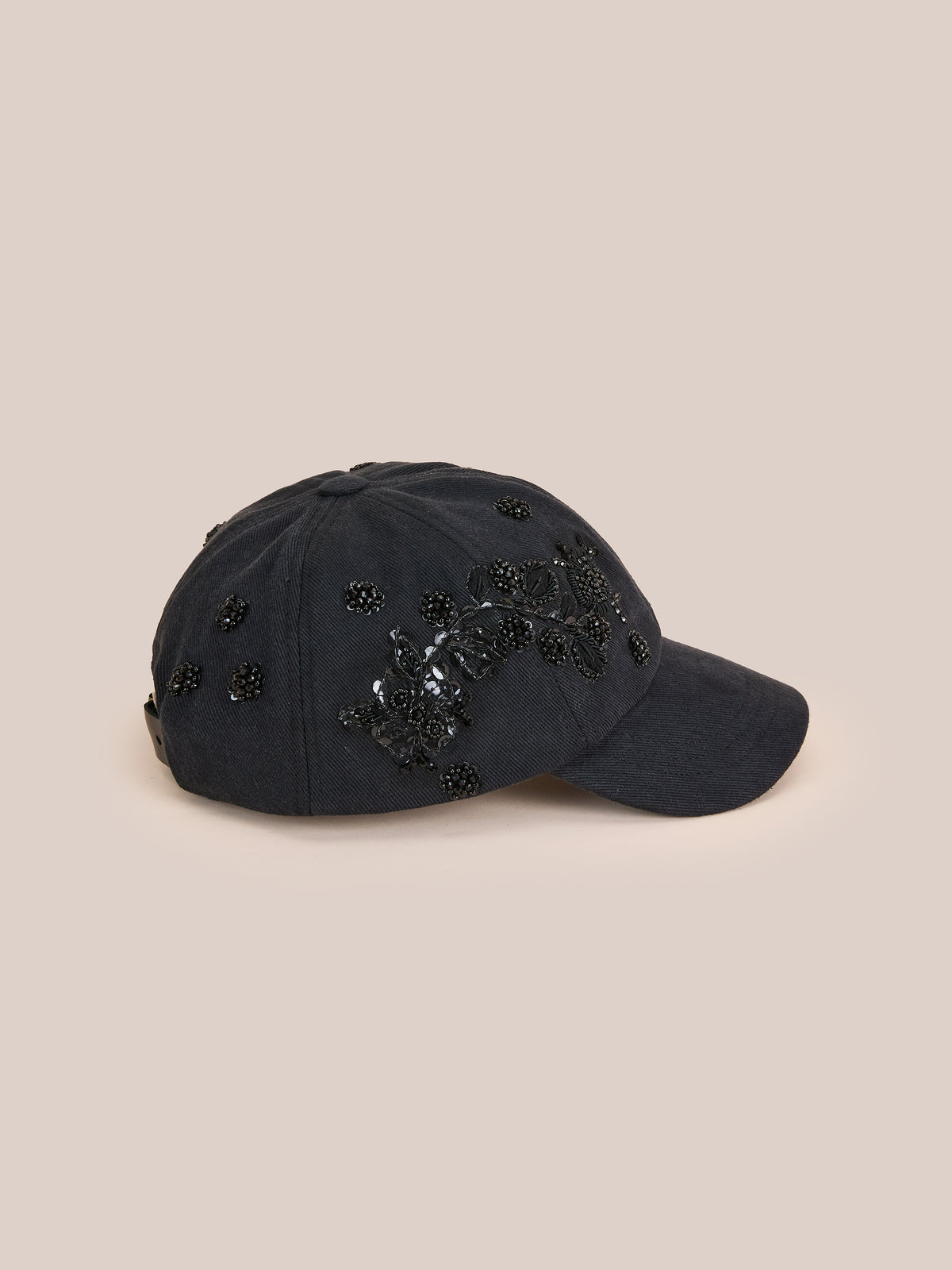 Noir Garden Beaded Cap