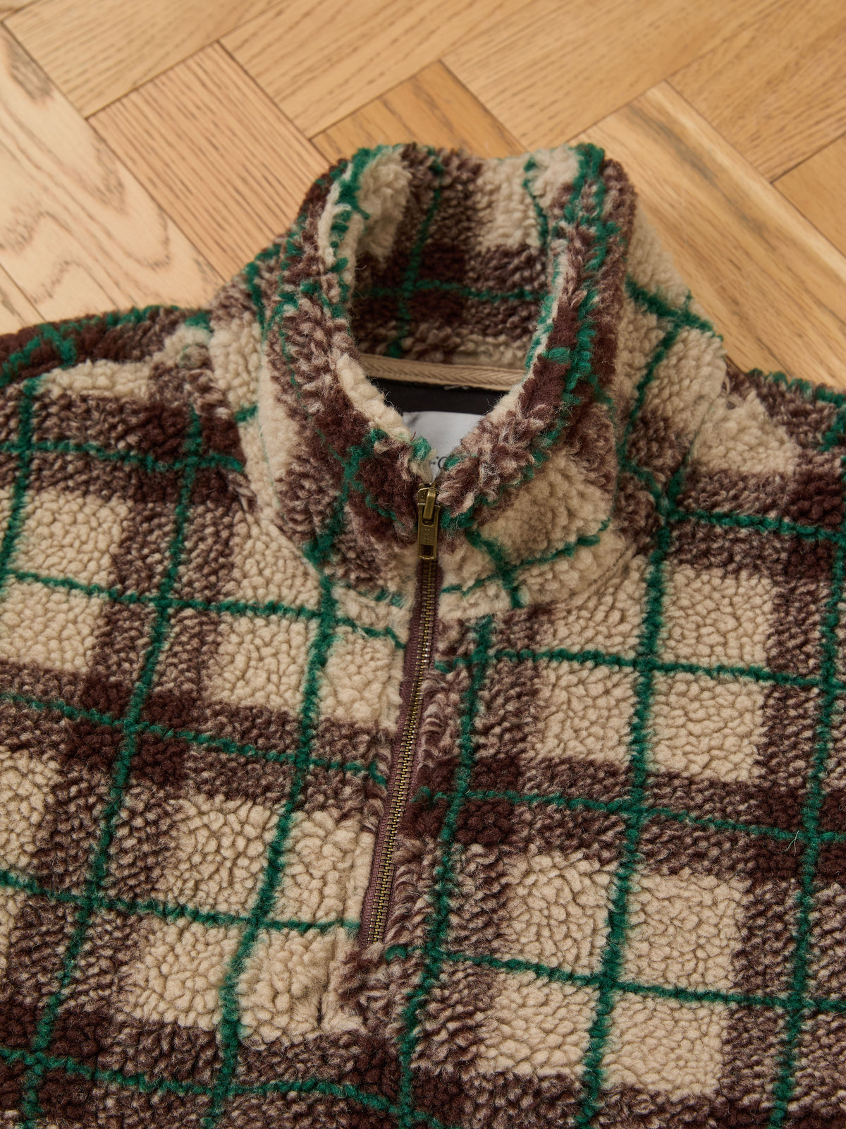 Plaid Quarter Zip Fleece Pullover