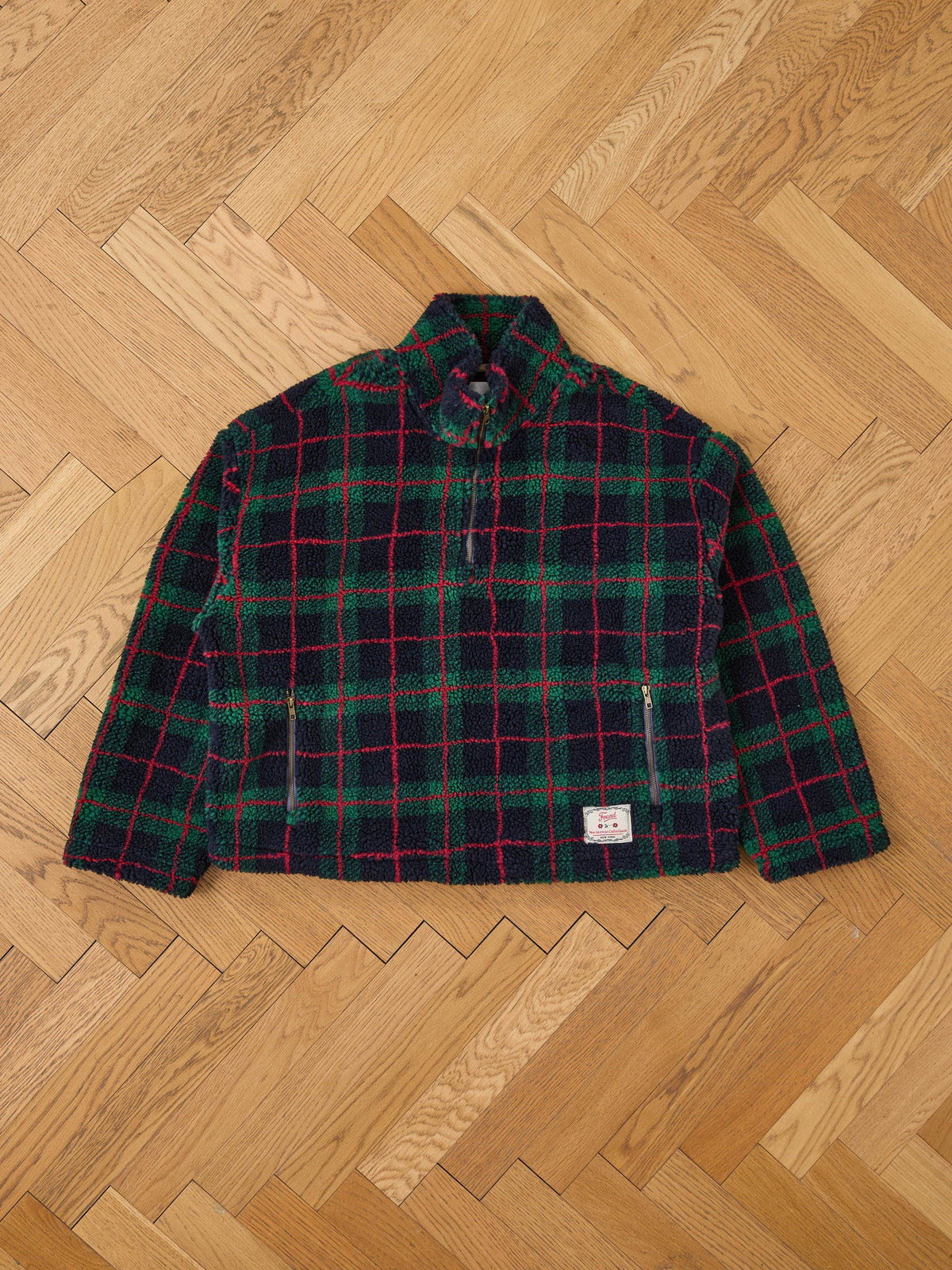Plaid Quarter Zip Fleece Pullover