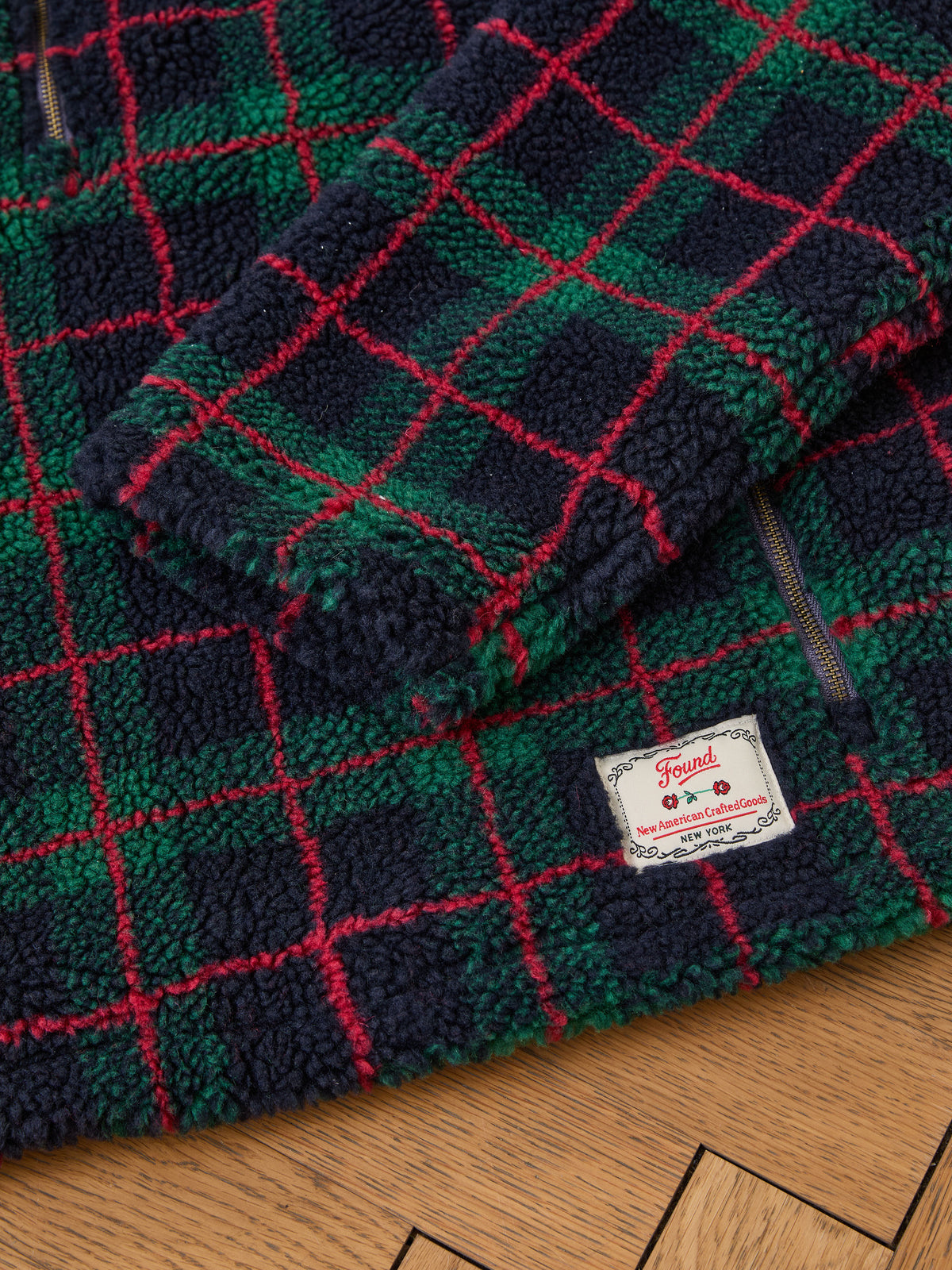 Plaid Quarter Zip Fleece Pullover