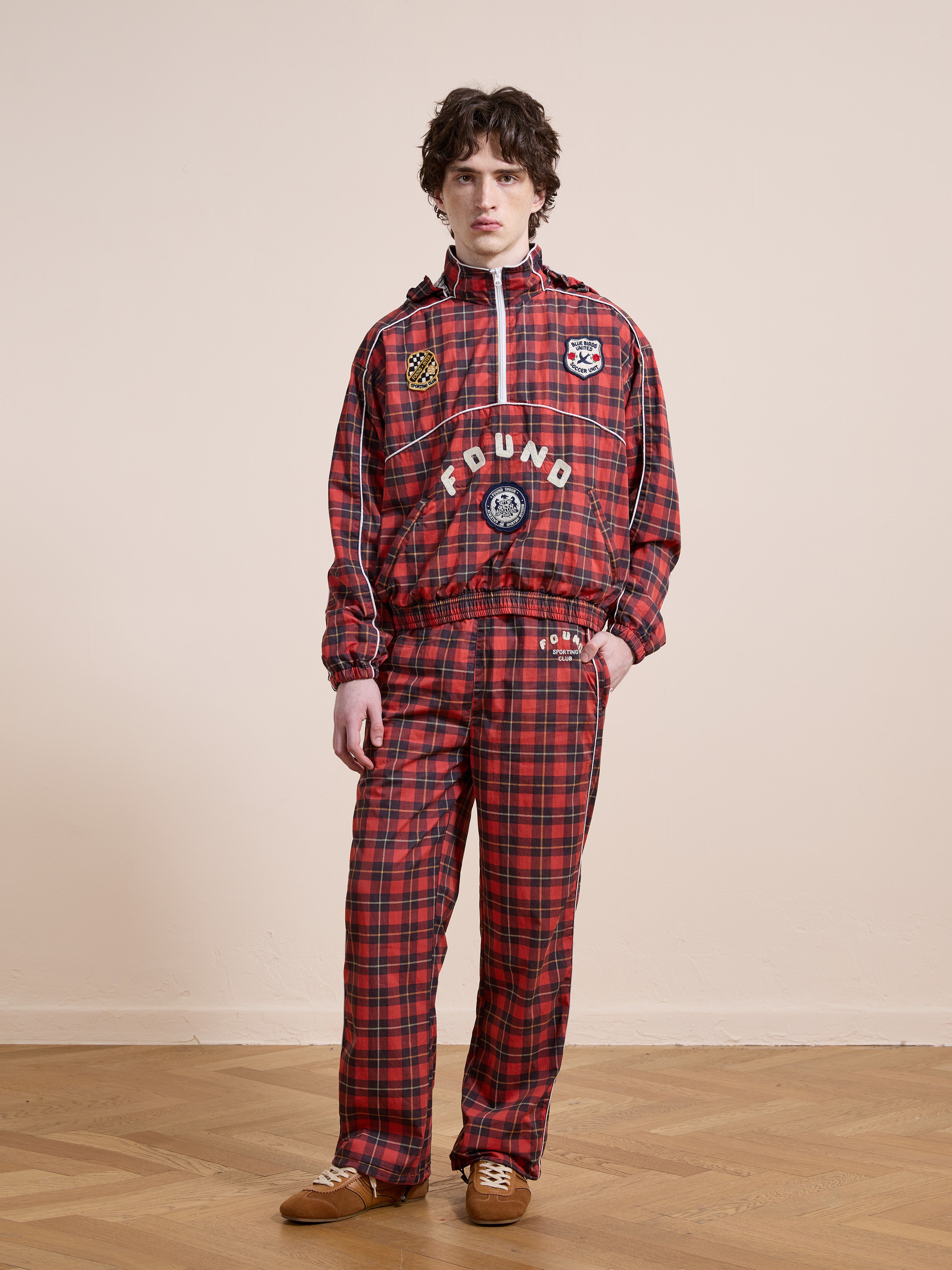 mnml ミニマル  PLAID TRACK PANTS RED 赤 チェック Red Plaid Track Pants