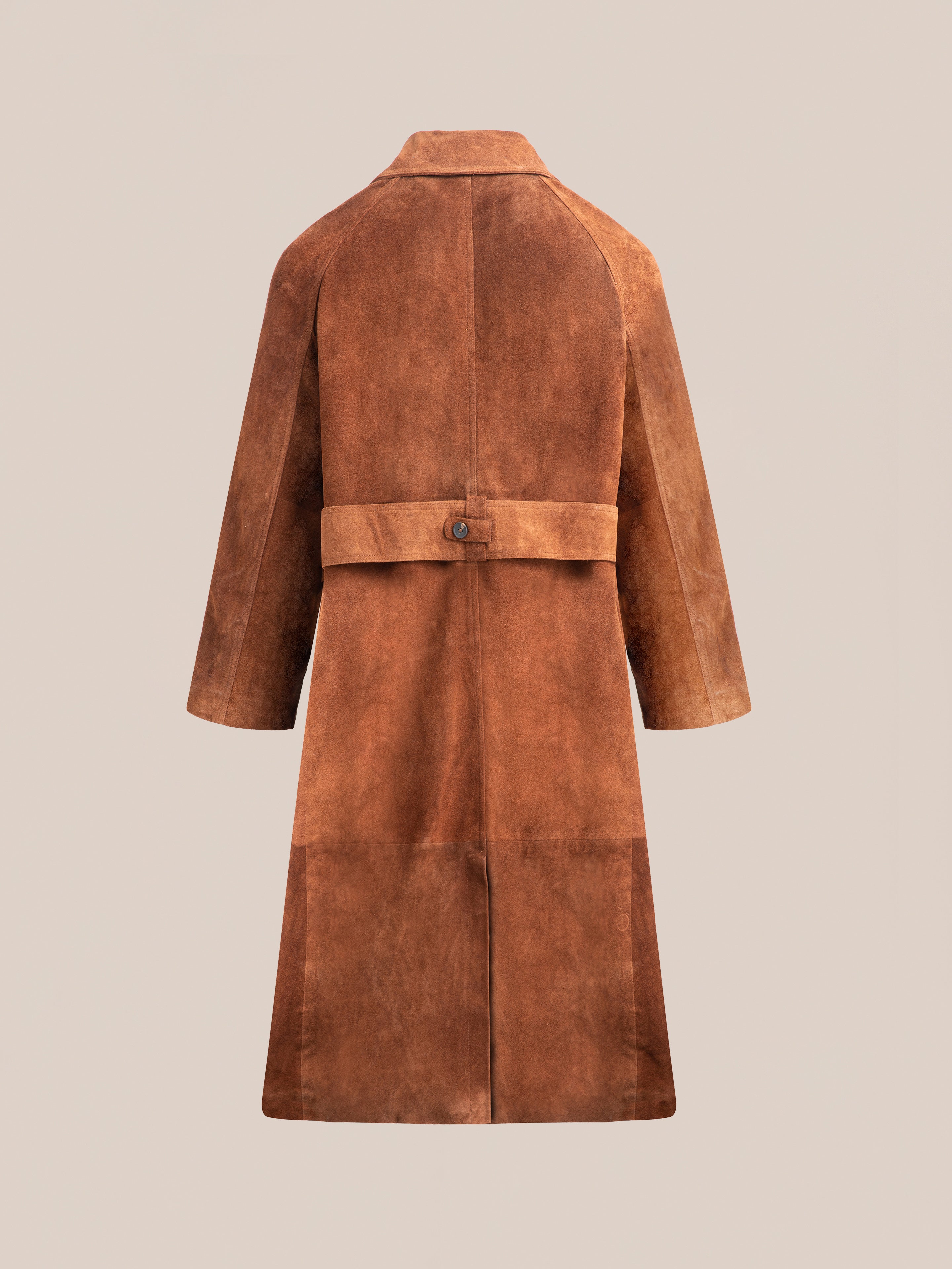 Suede Leather Trench Coat