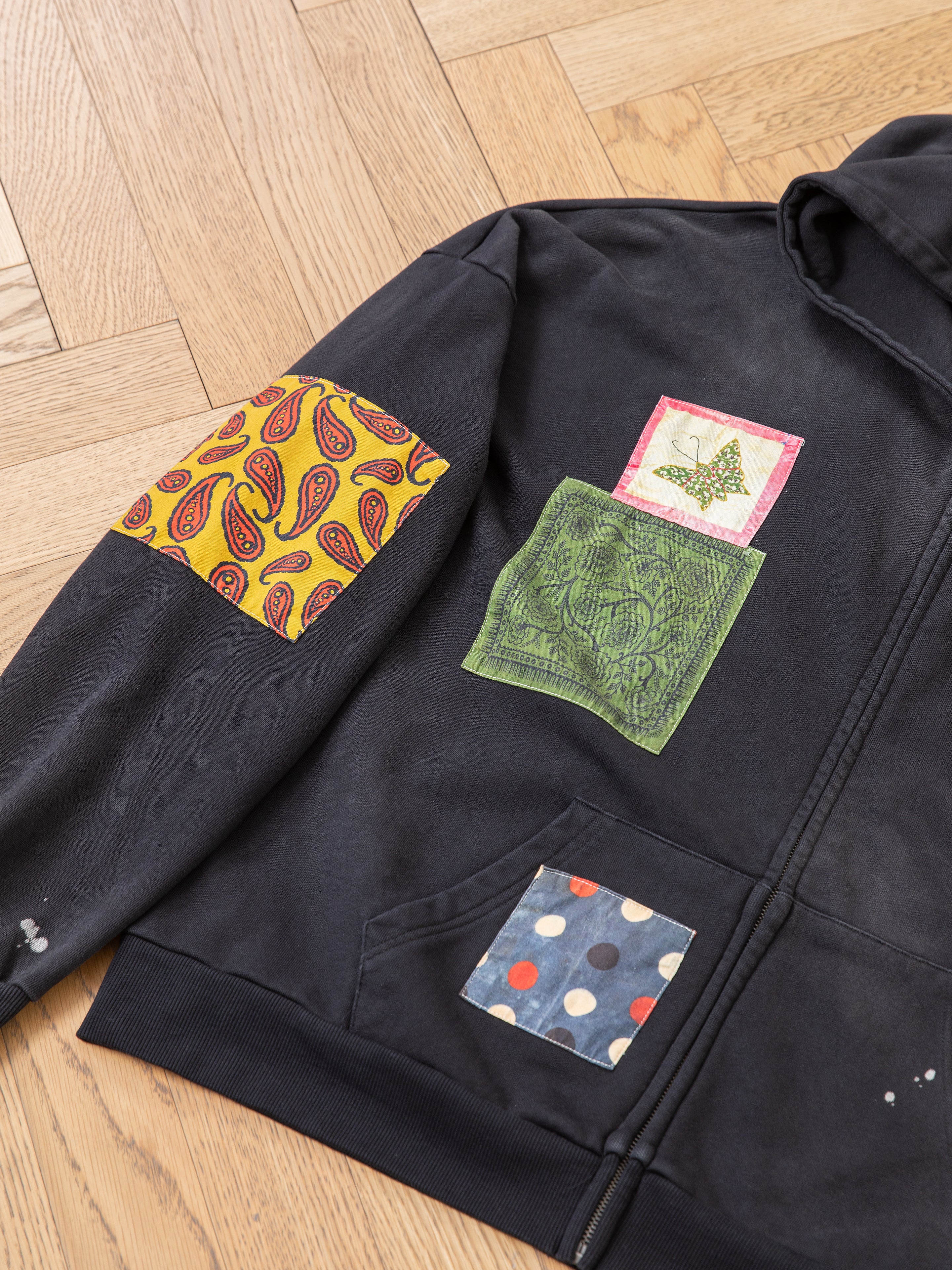 Tapestry Patchwork Zip Up Hoodie