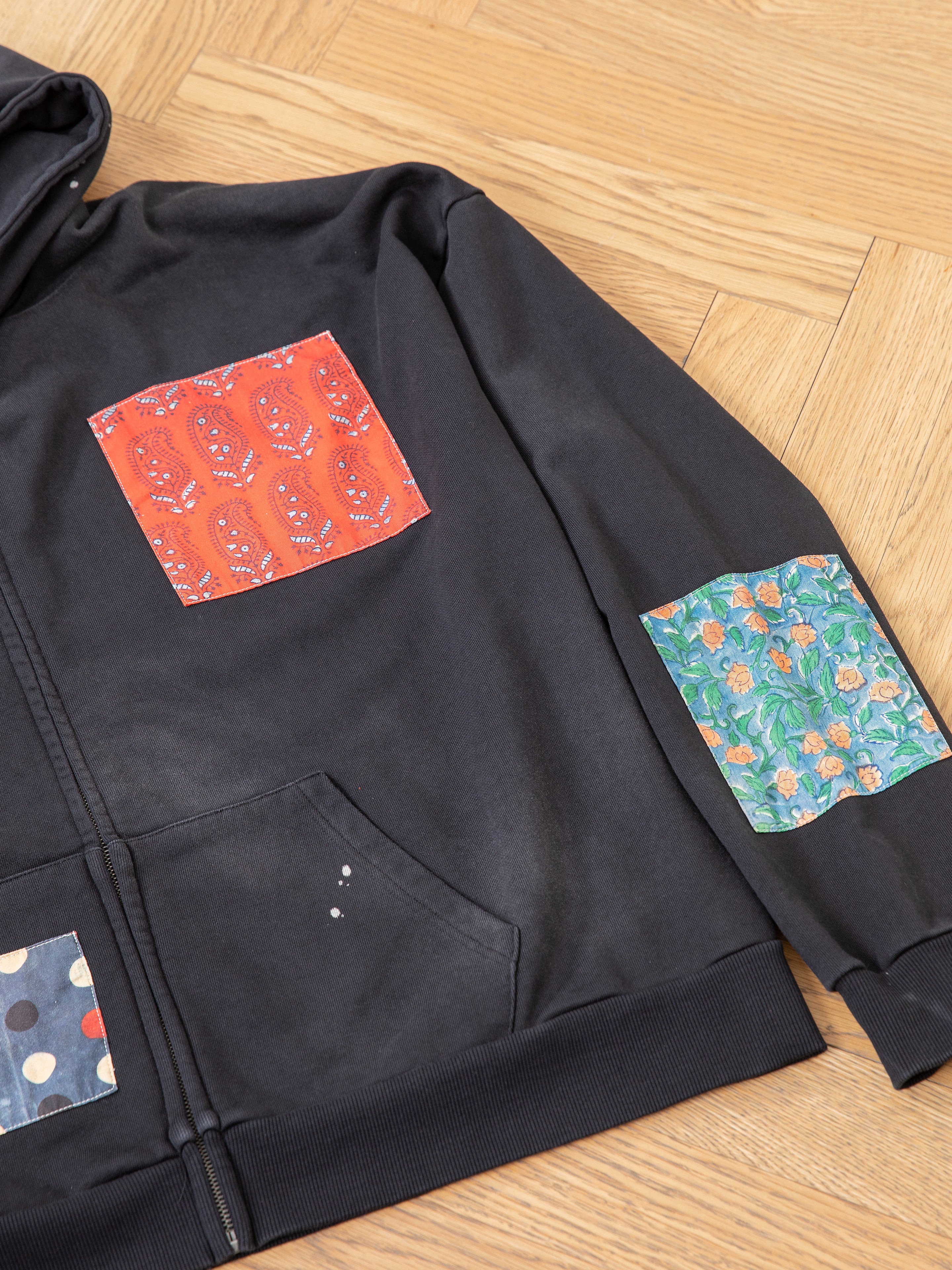 Tapestry Patchwork Zip Up Hoodie