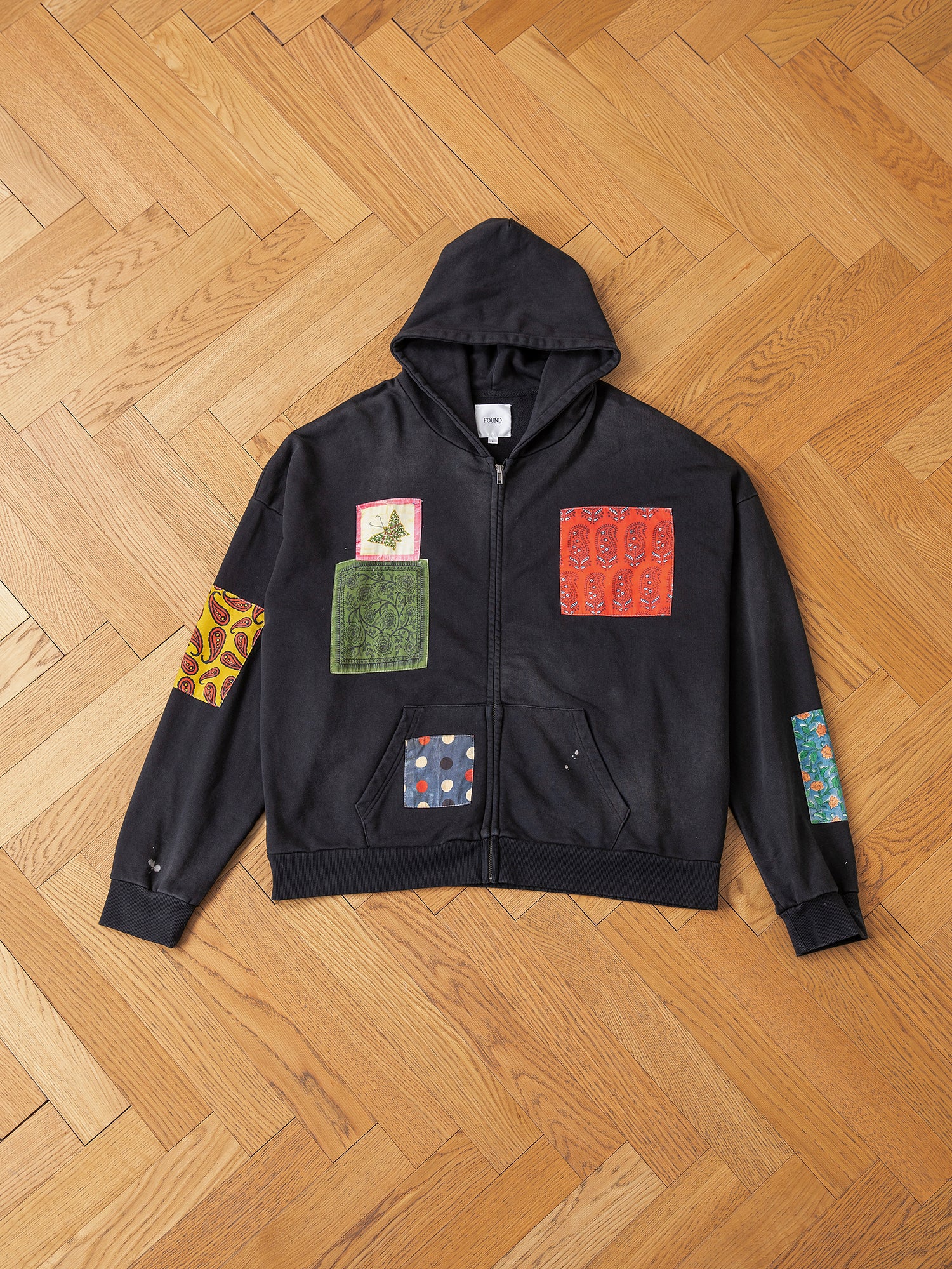 Tapestry Patchwork Zip Up Hoodie