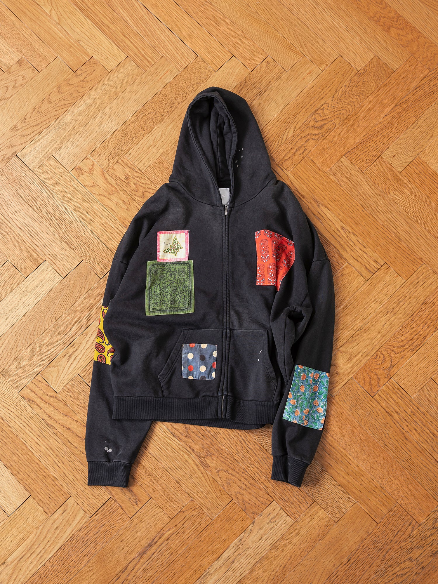 Tapestry Patchwork Zip Up Hoodie