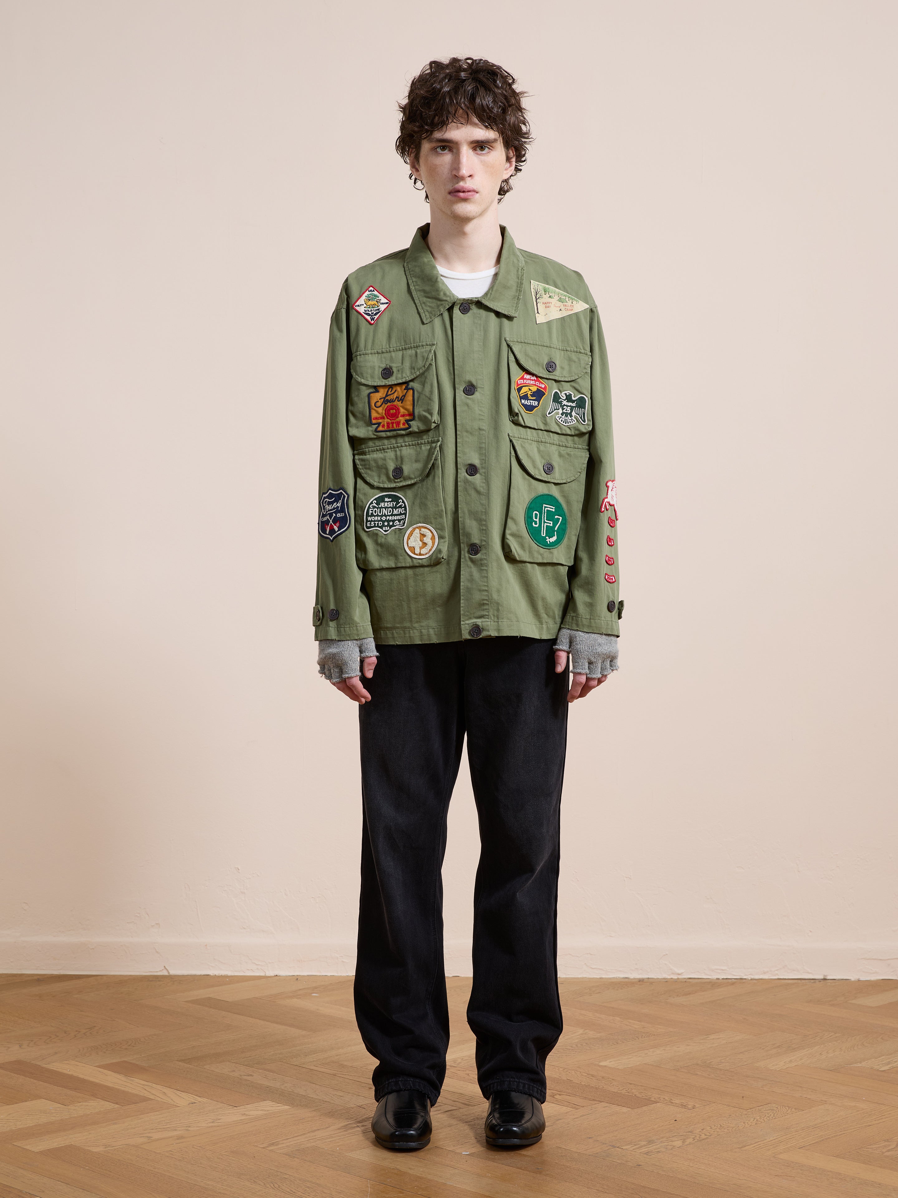 Herringbone Utility Patchwork Jacket