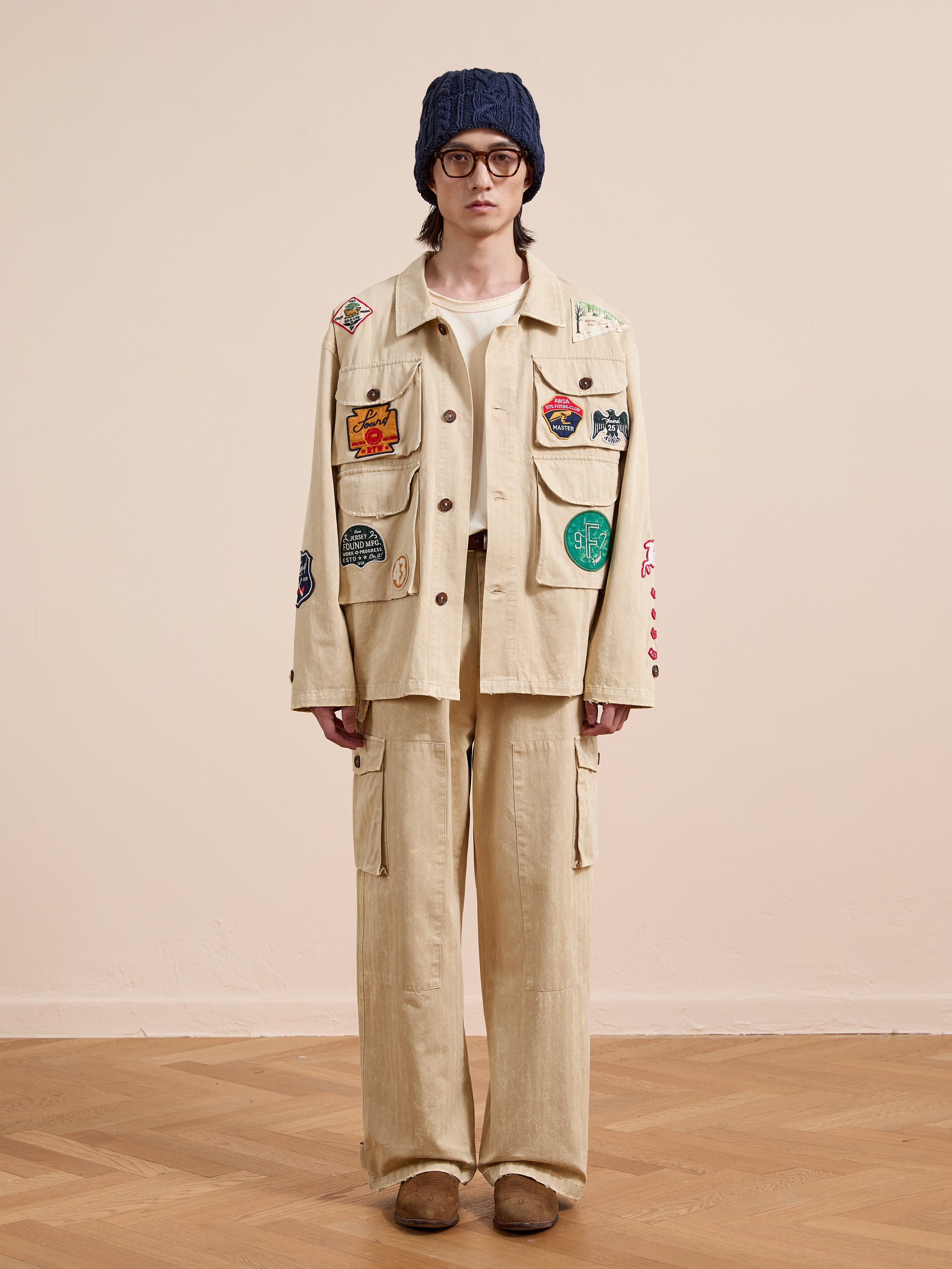 Herringbone Utility Patchwork Jacket
