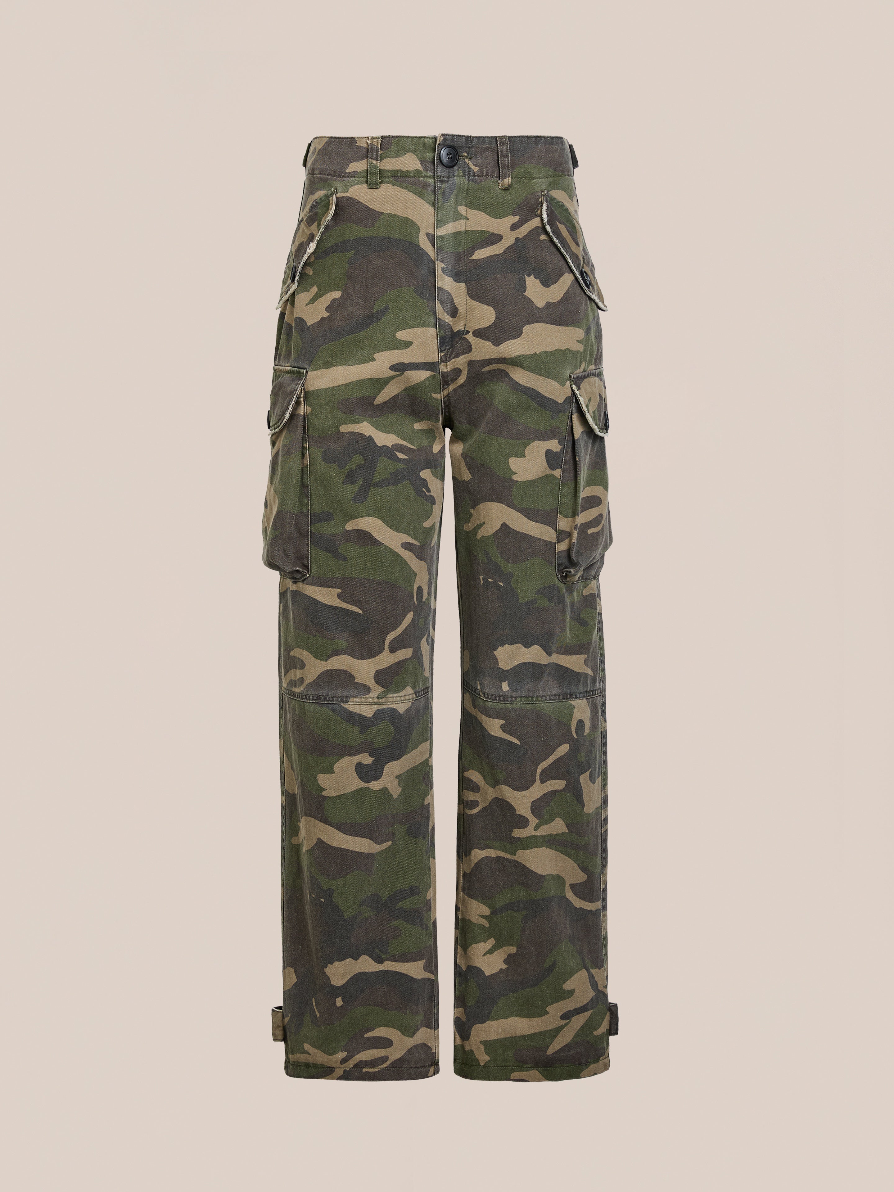 Camouflage Twill Utility Cargo Pants
