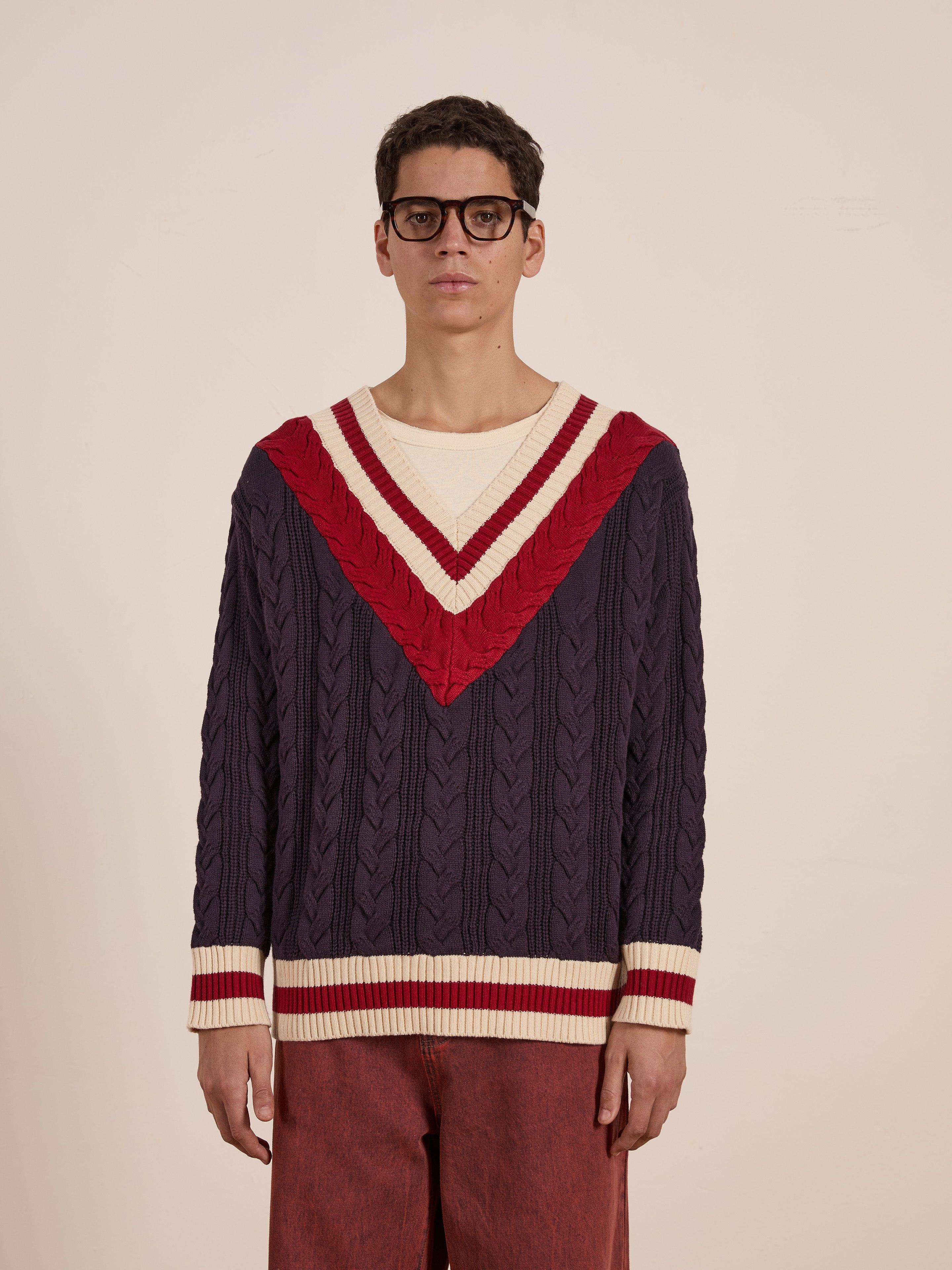 V-Neck Cricket Sweater