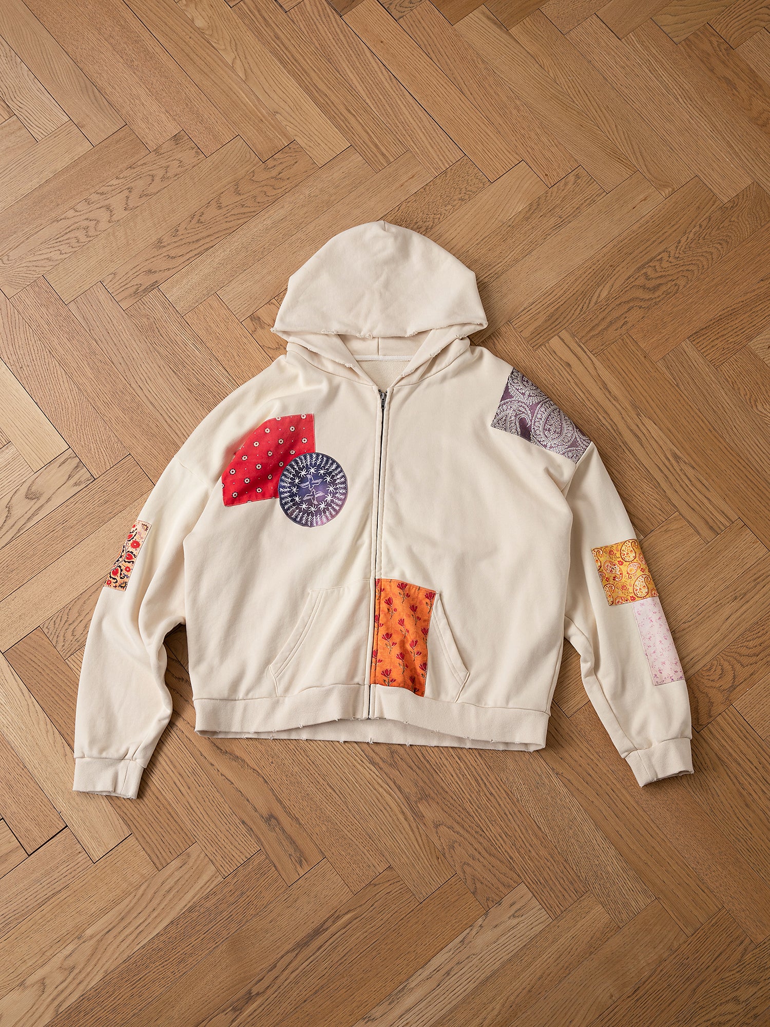 Tapestry Patchwork Zip Up Hoodie Tapestry Patchwork Zip Up Hoodie