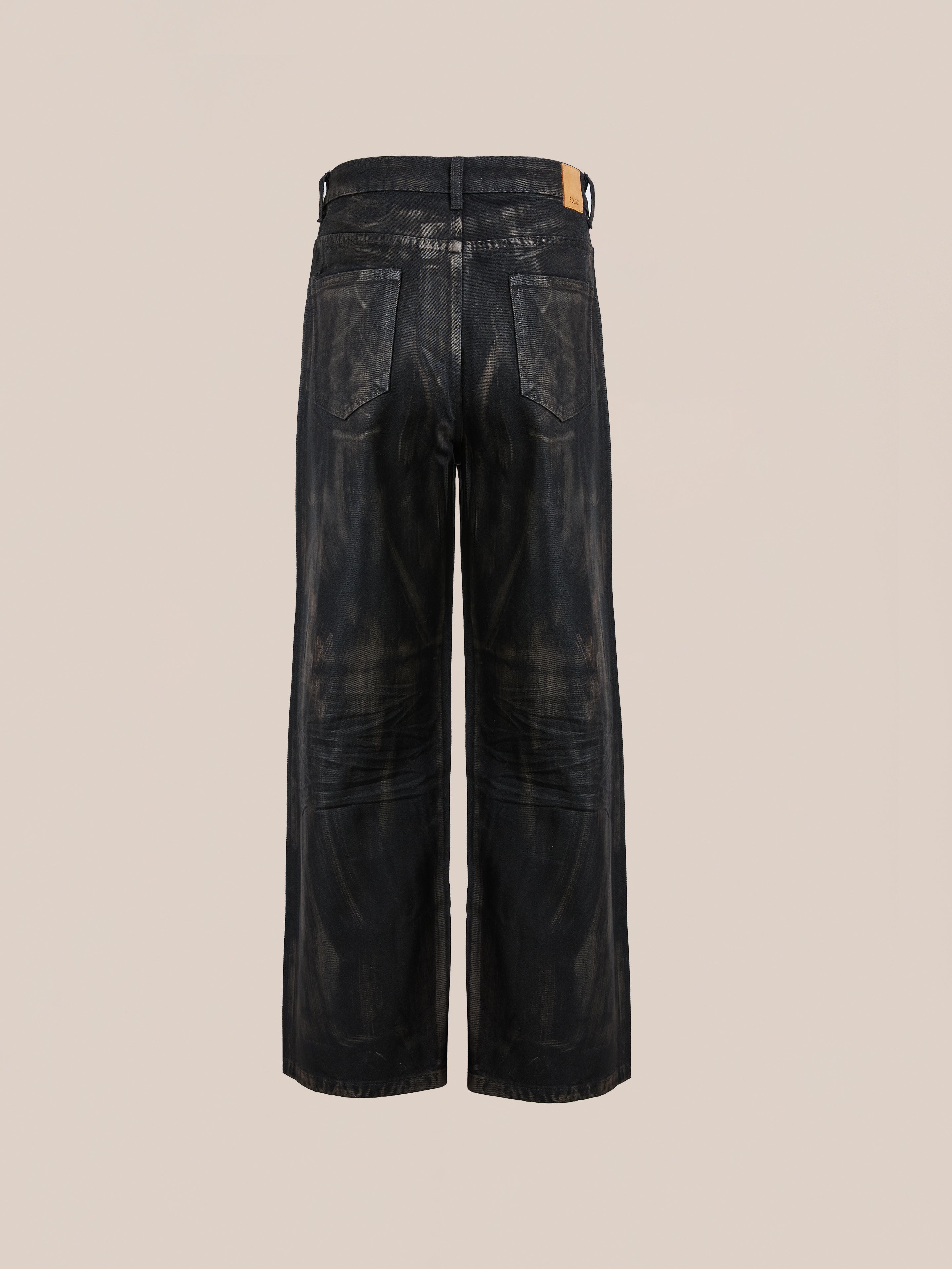 Waxed Studded Jeans
