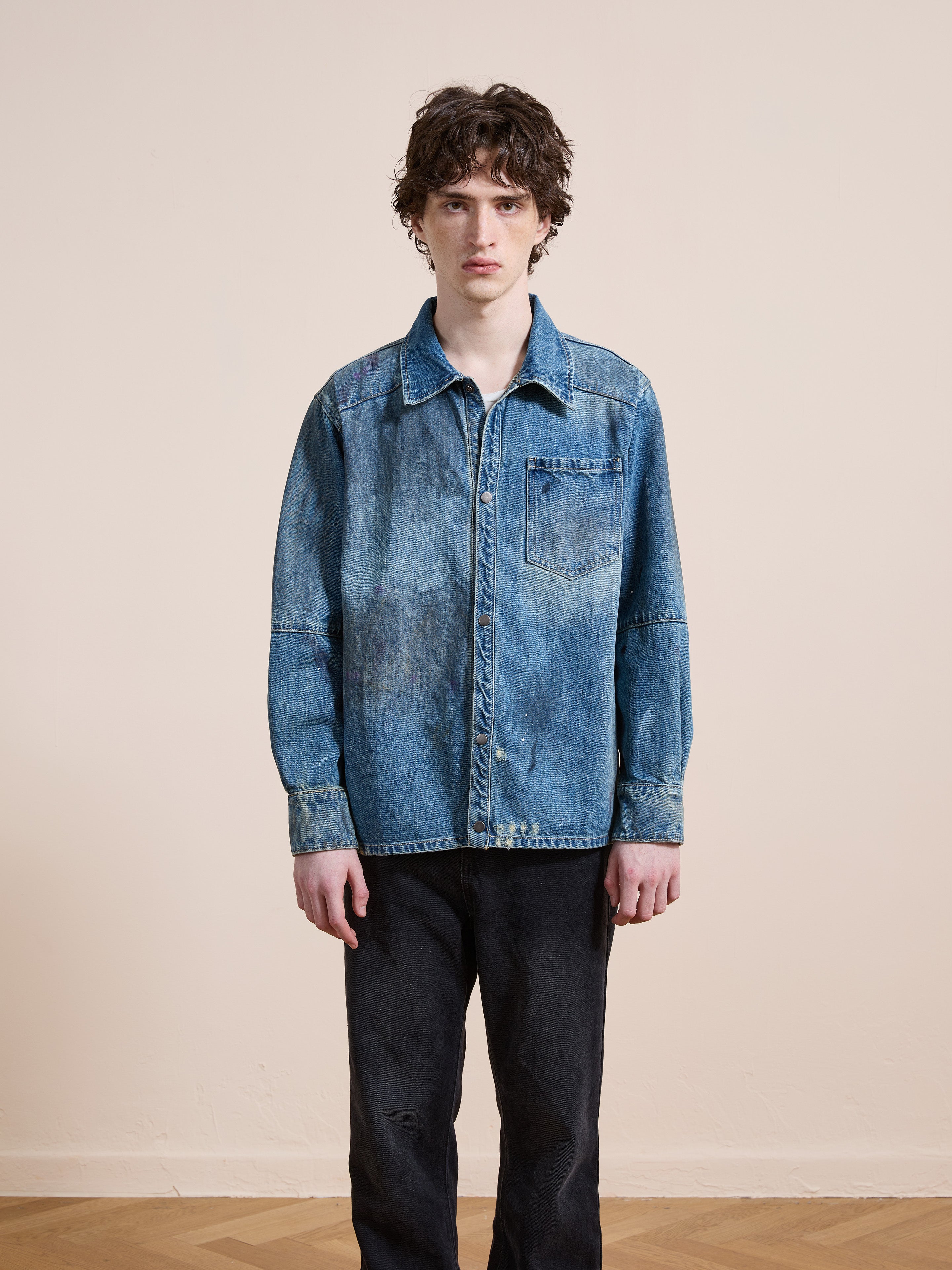 トップス AiE Denim Painter Shirt Made in USA Western Denim Painter Shirt