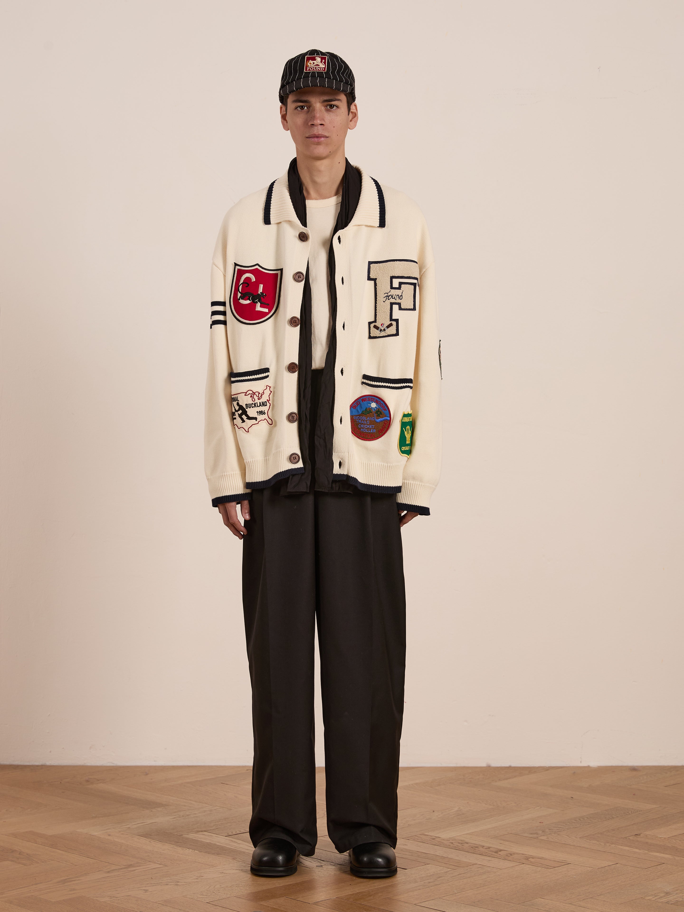 York Varsity Patch Collared Cardigan