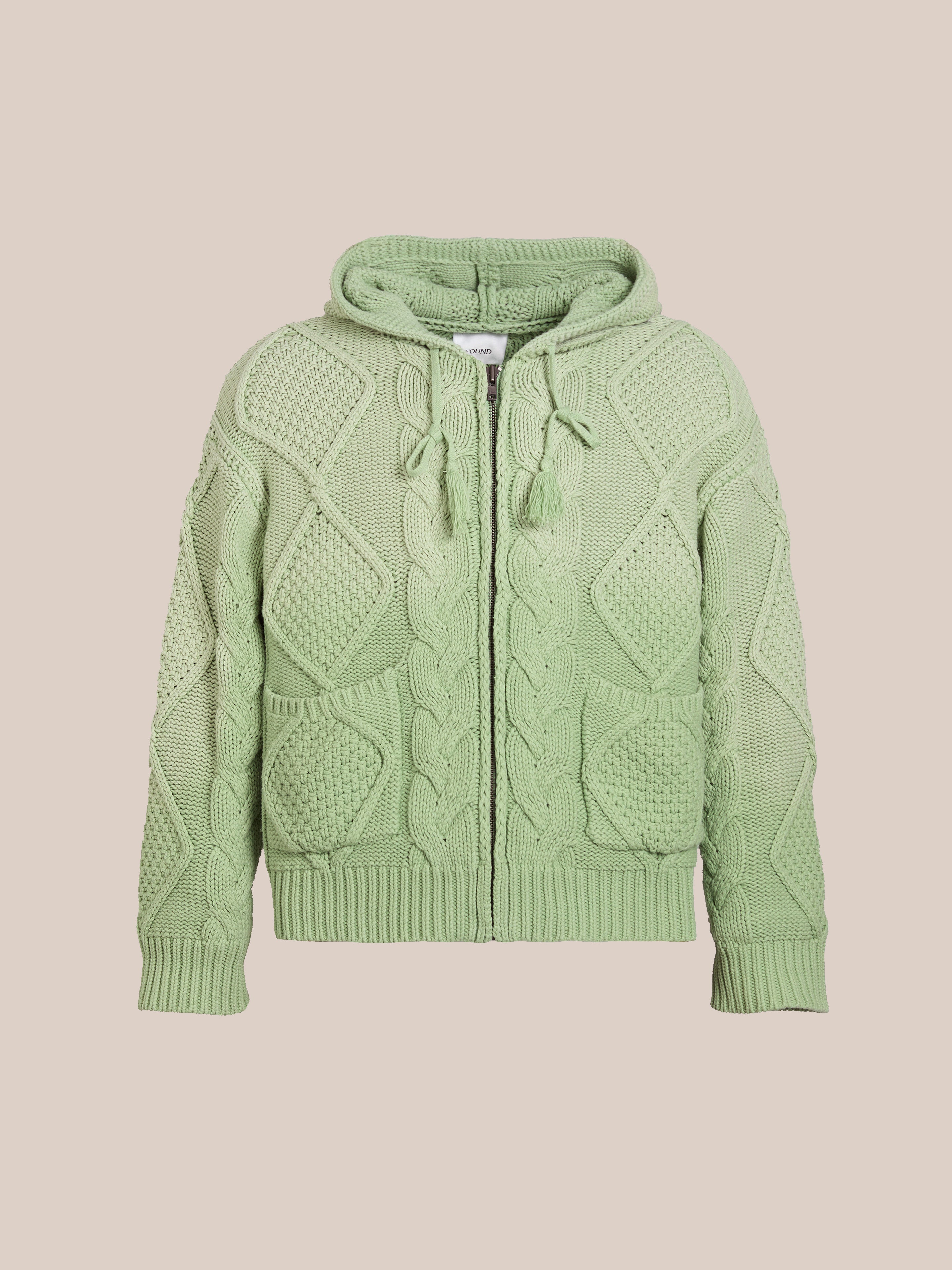 Zip Up Cable Knit Hoodie