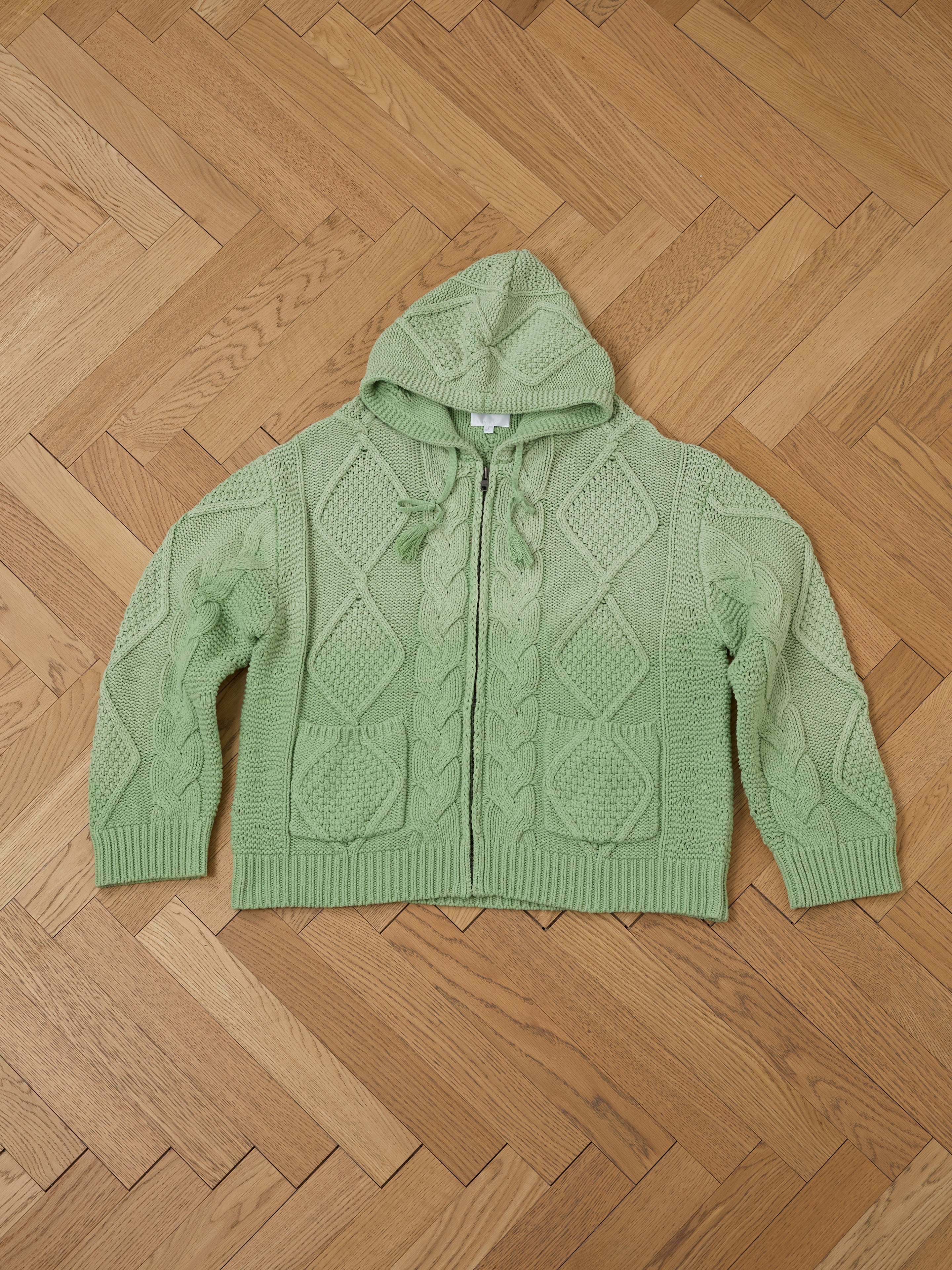 Zip Up Cable Knit Hoodie