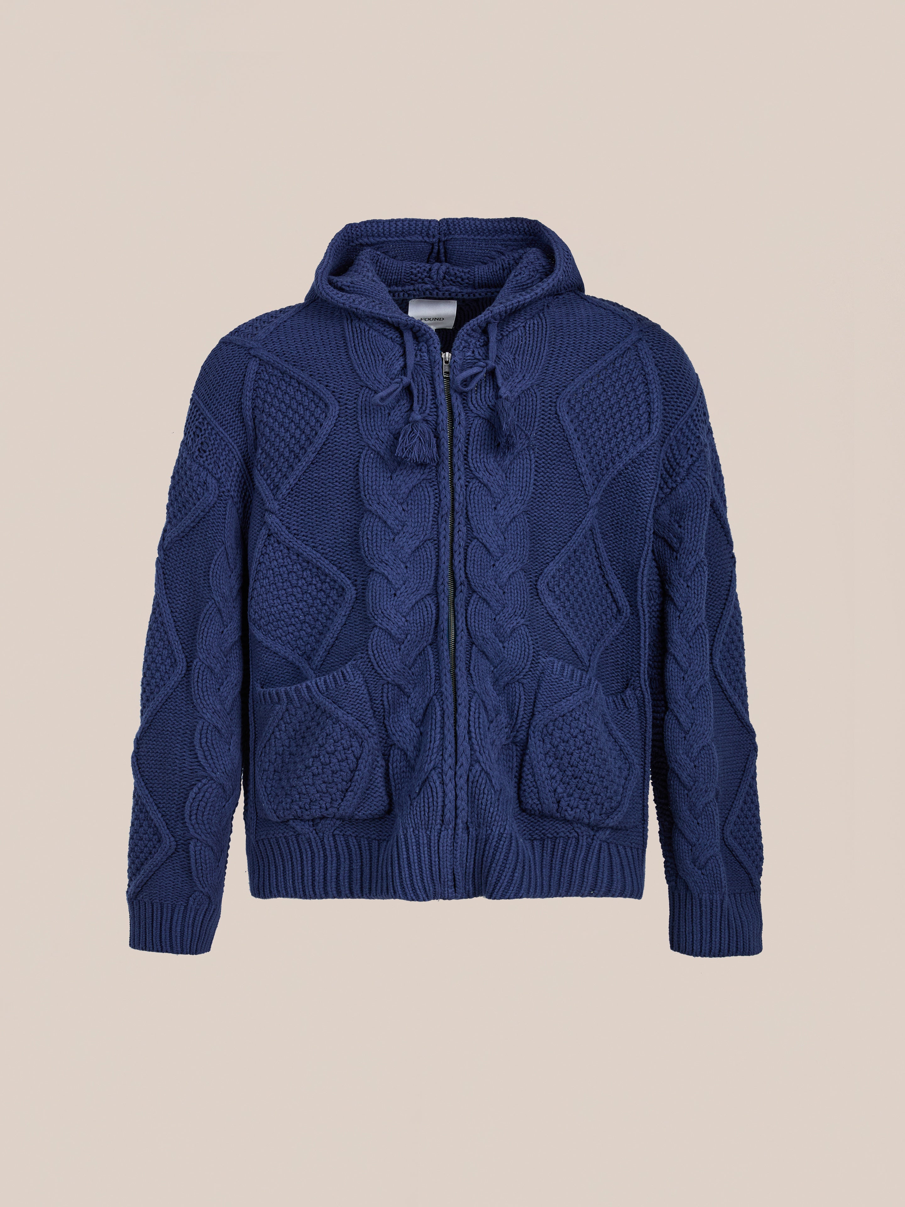 Zip Up Cable Knit Hoodie