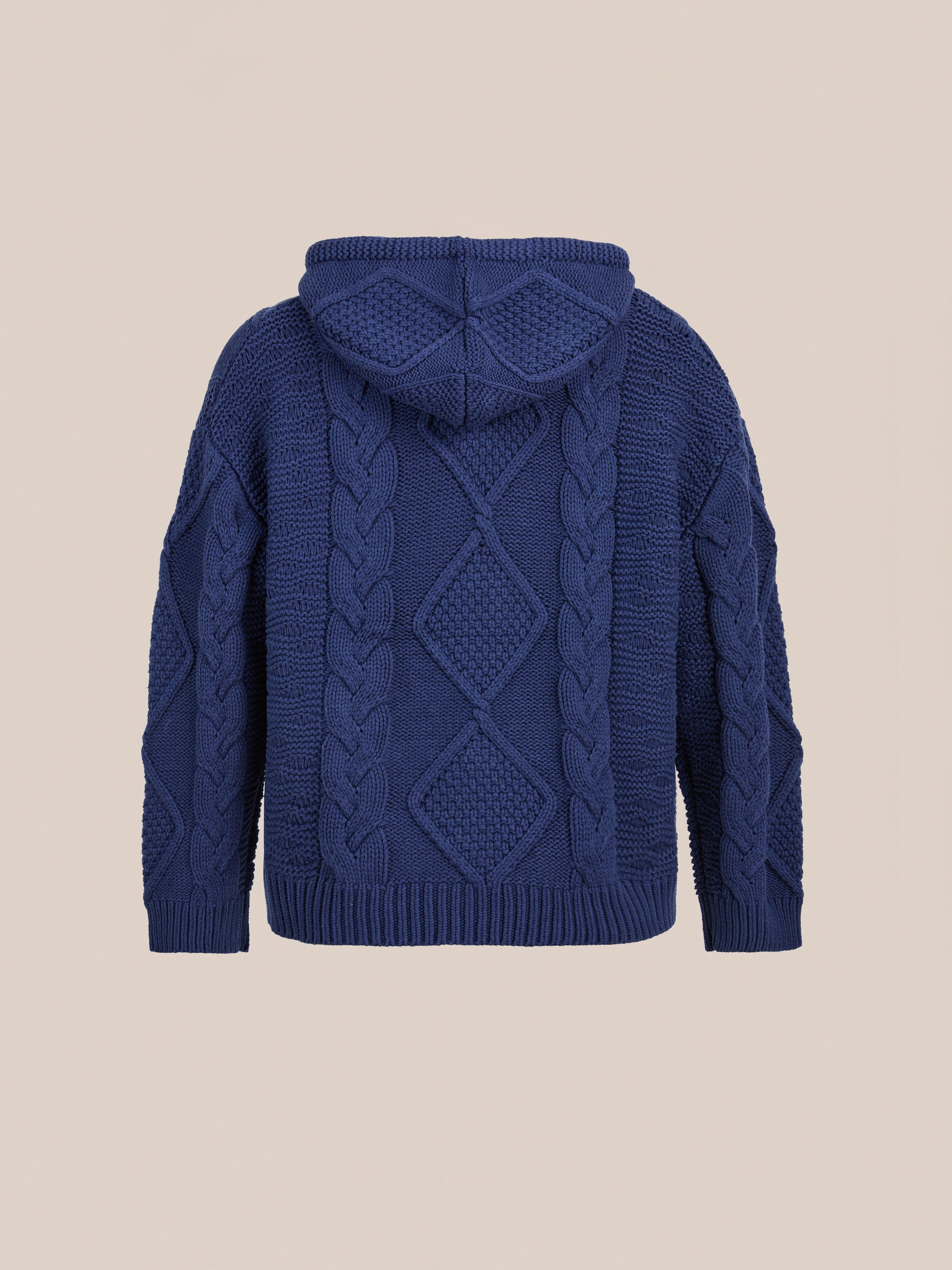 Zip Up Cable Knit Hoodie