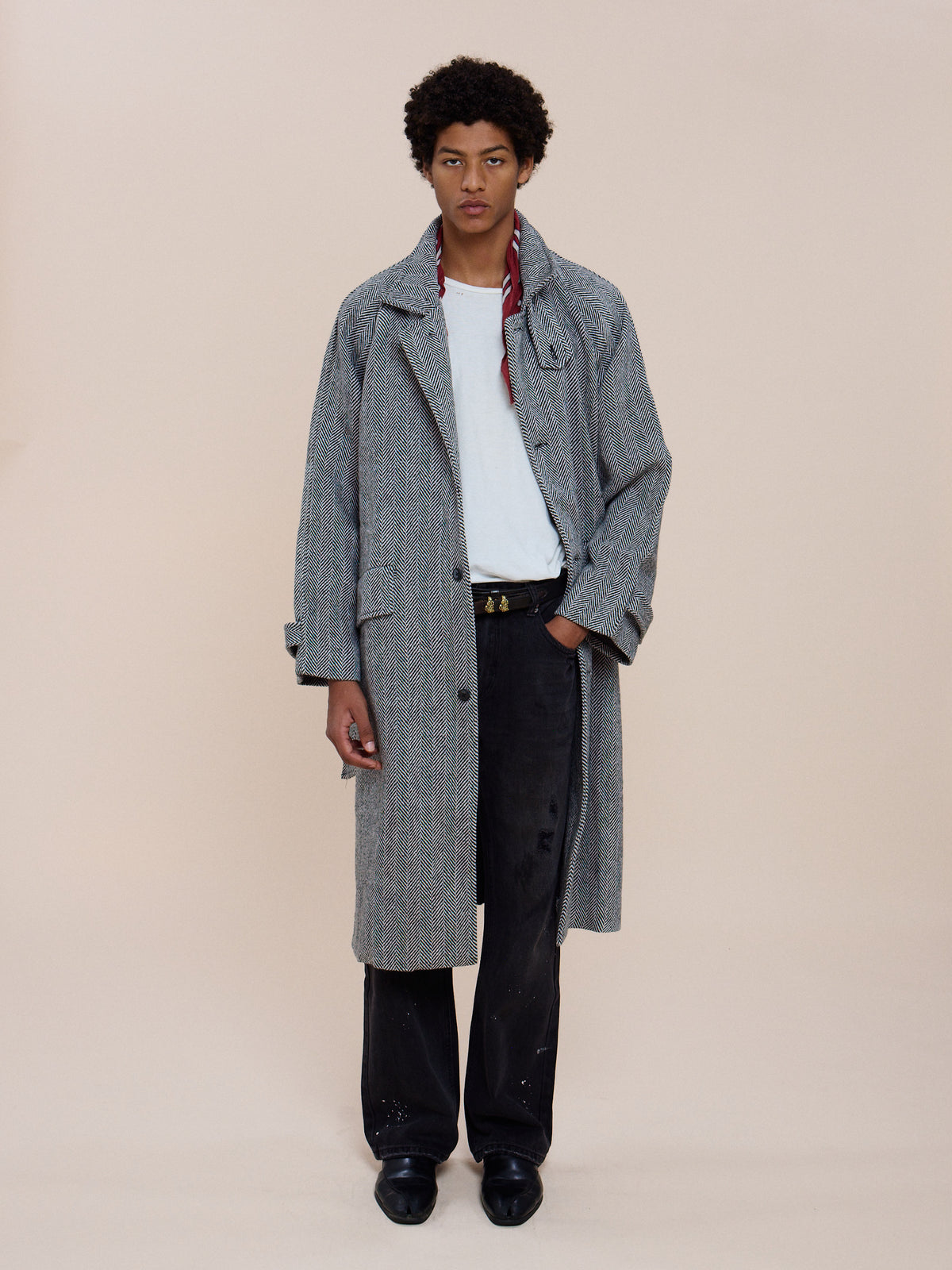 Balmacaan Wool Coat