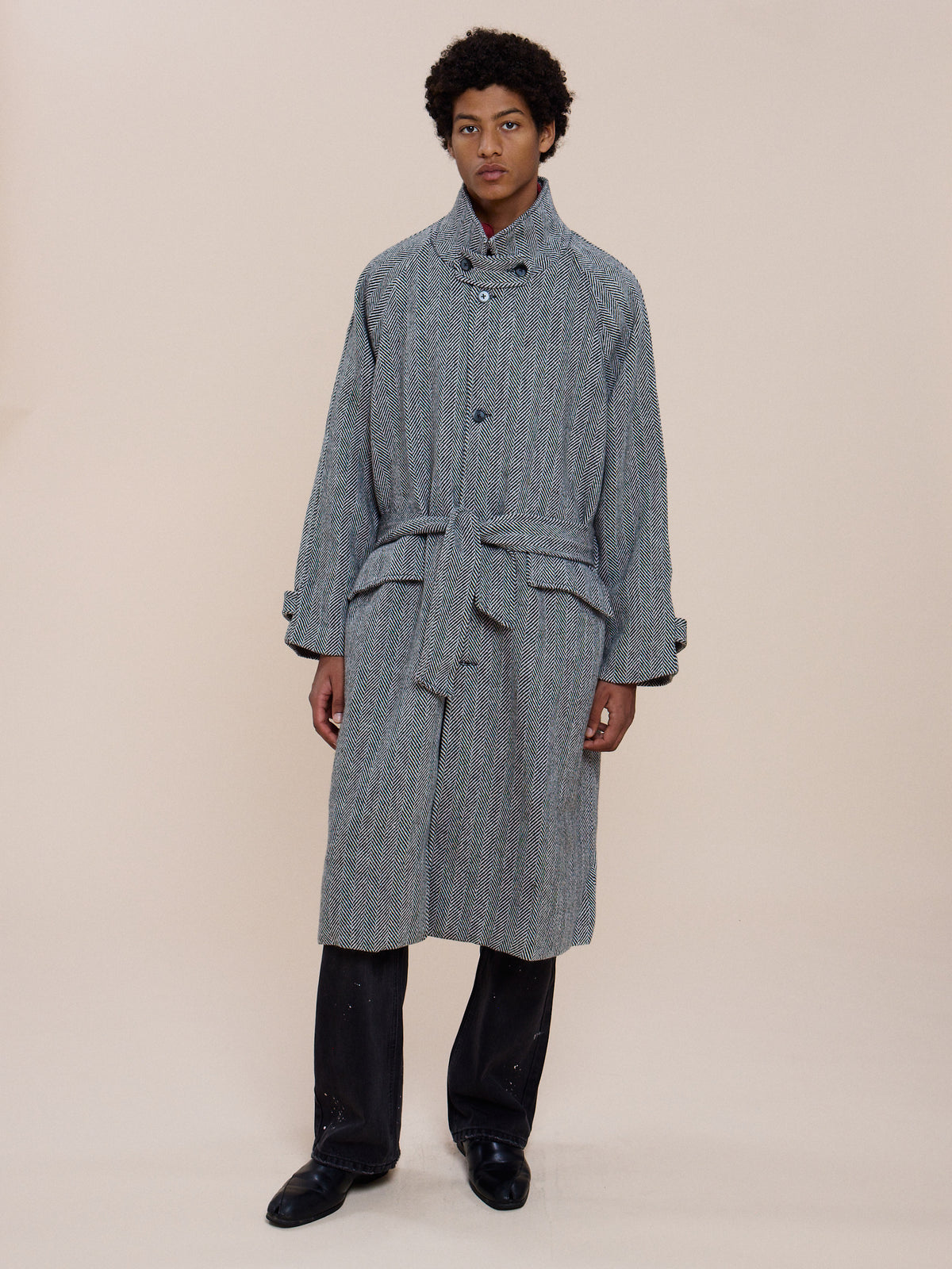 Balmacaan Wool Coat