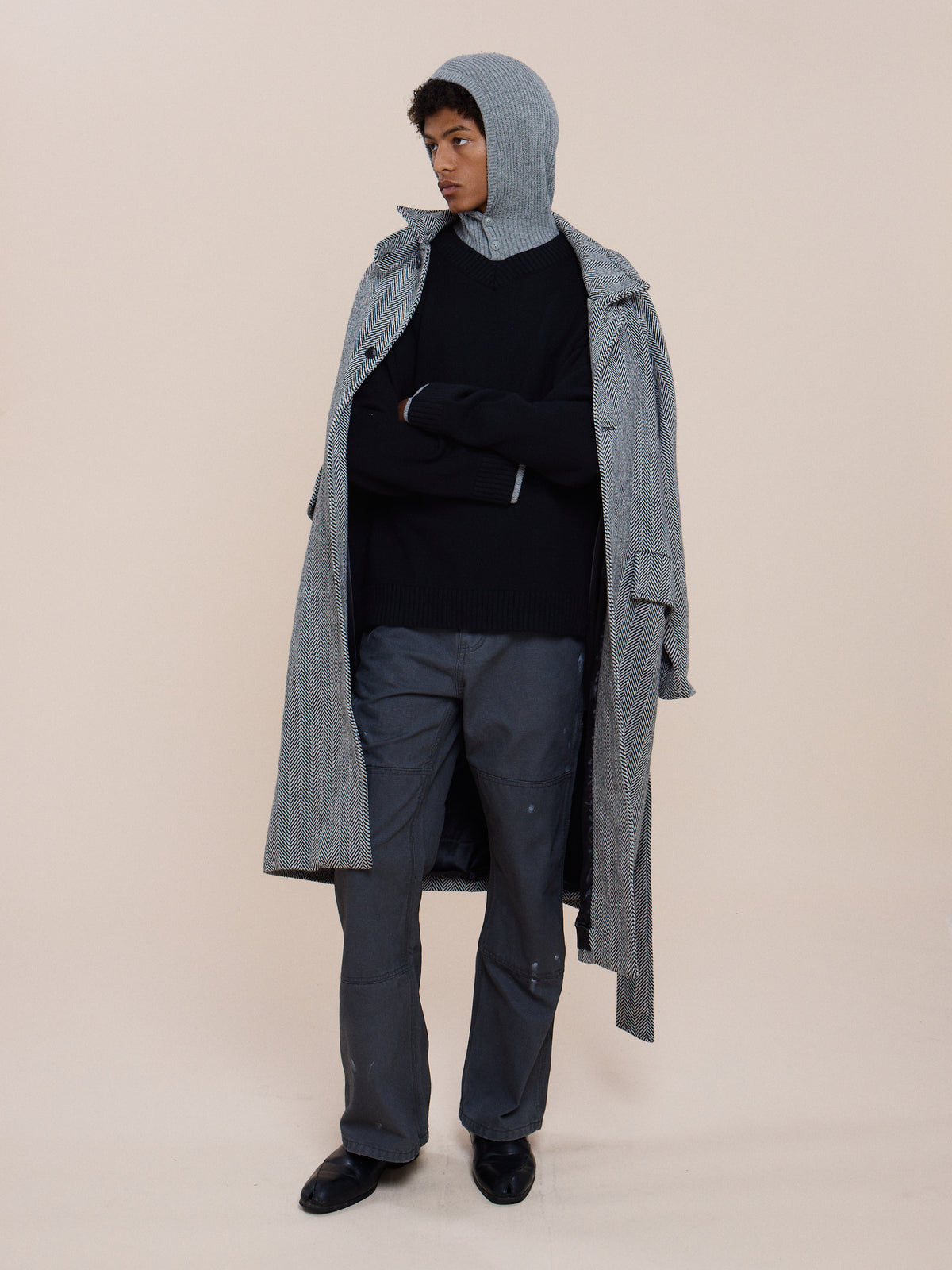 Balmacaan Wool Coat