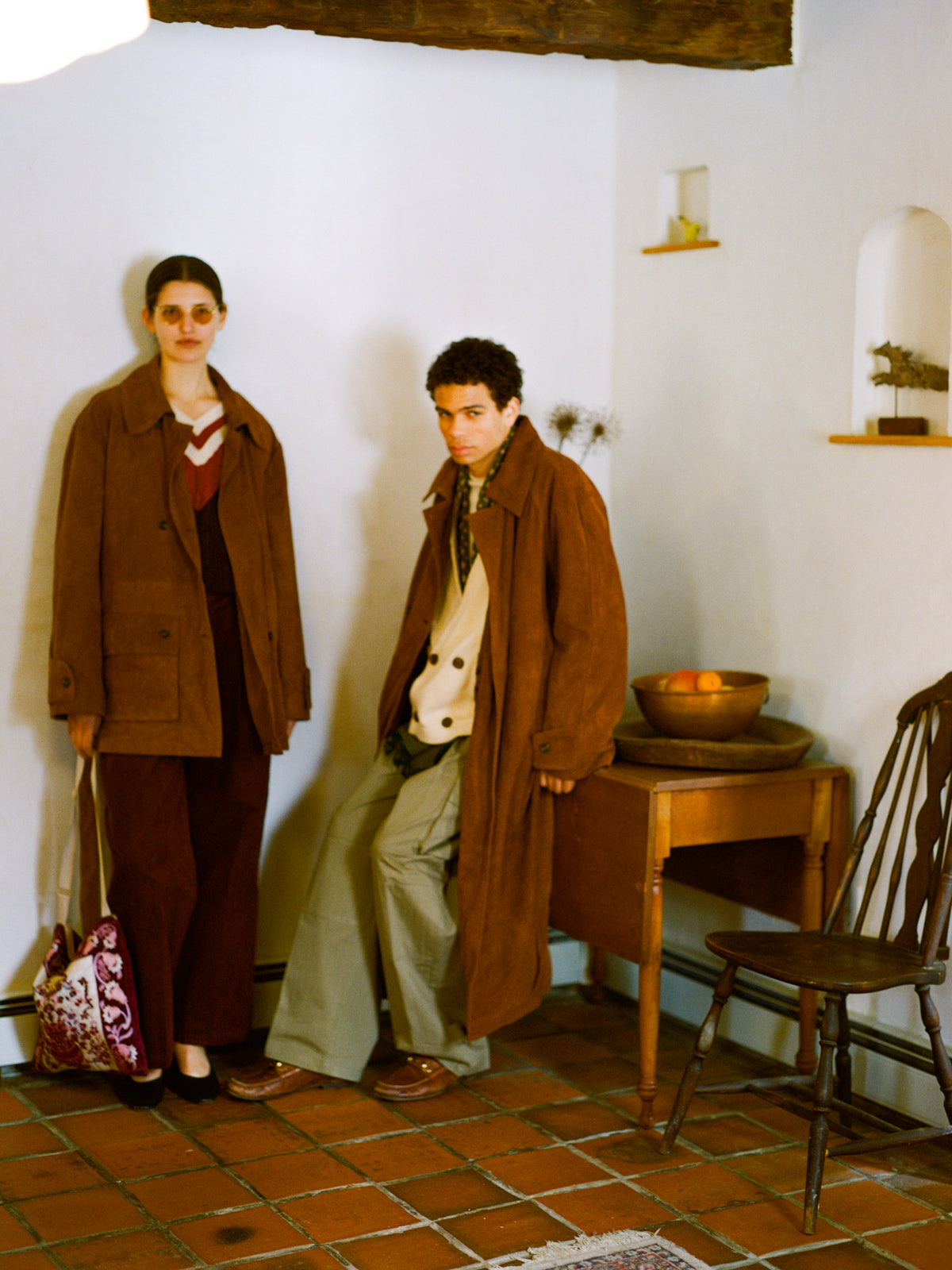 Belted Suede Trench Coat