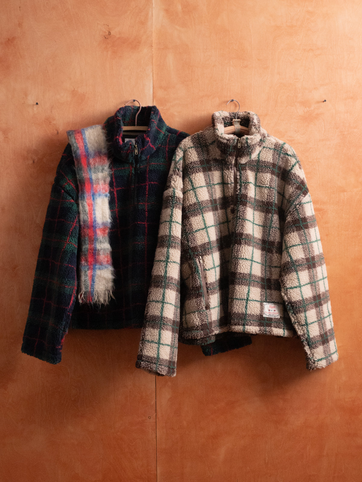 Plaid Quarter Zip Fleece Pullover