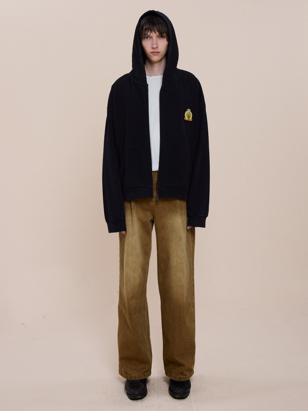 Crest Zip Up Hoodie