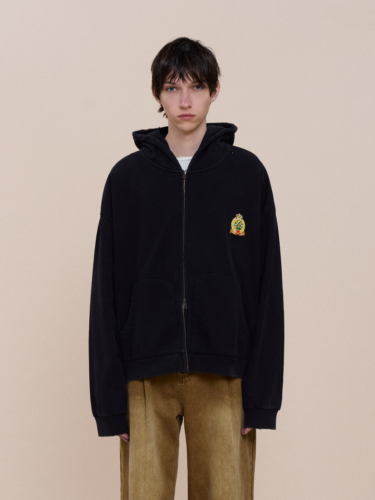 Crest Zip Up Hoodie