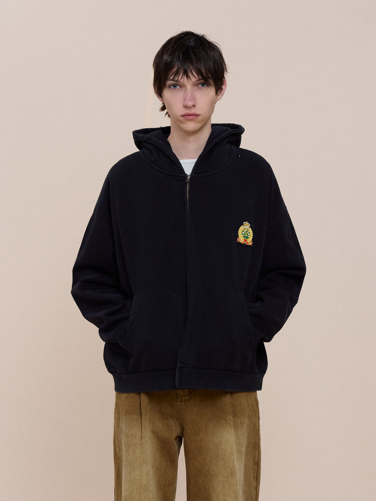 Crest Zip Up Hoodie