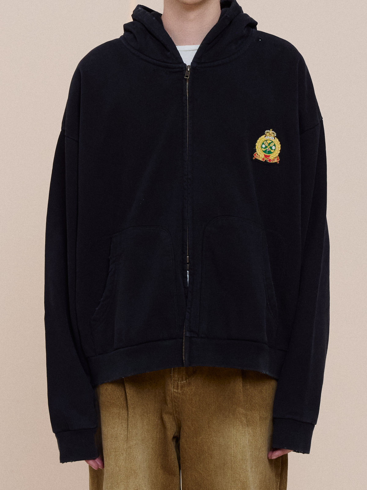 Crest Zip Up Hoodie