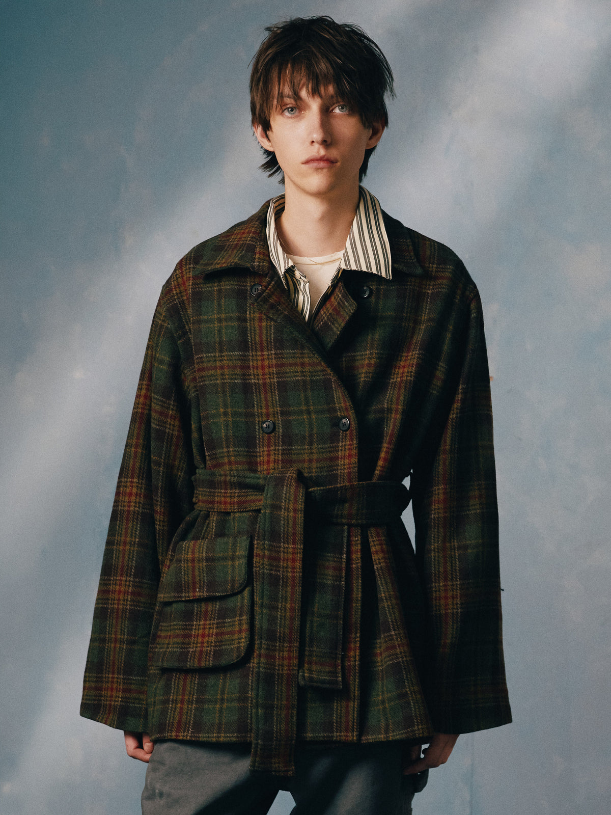 Double Breasted Short Overcoat