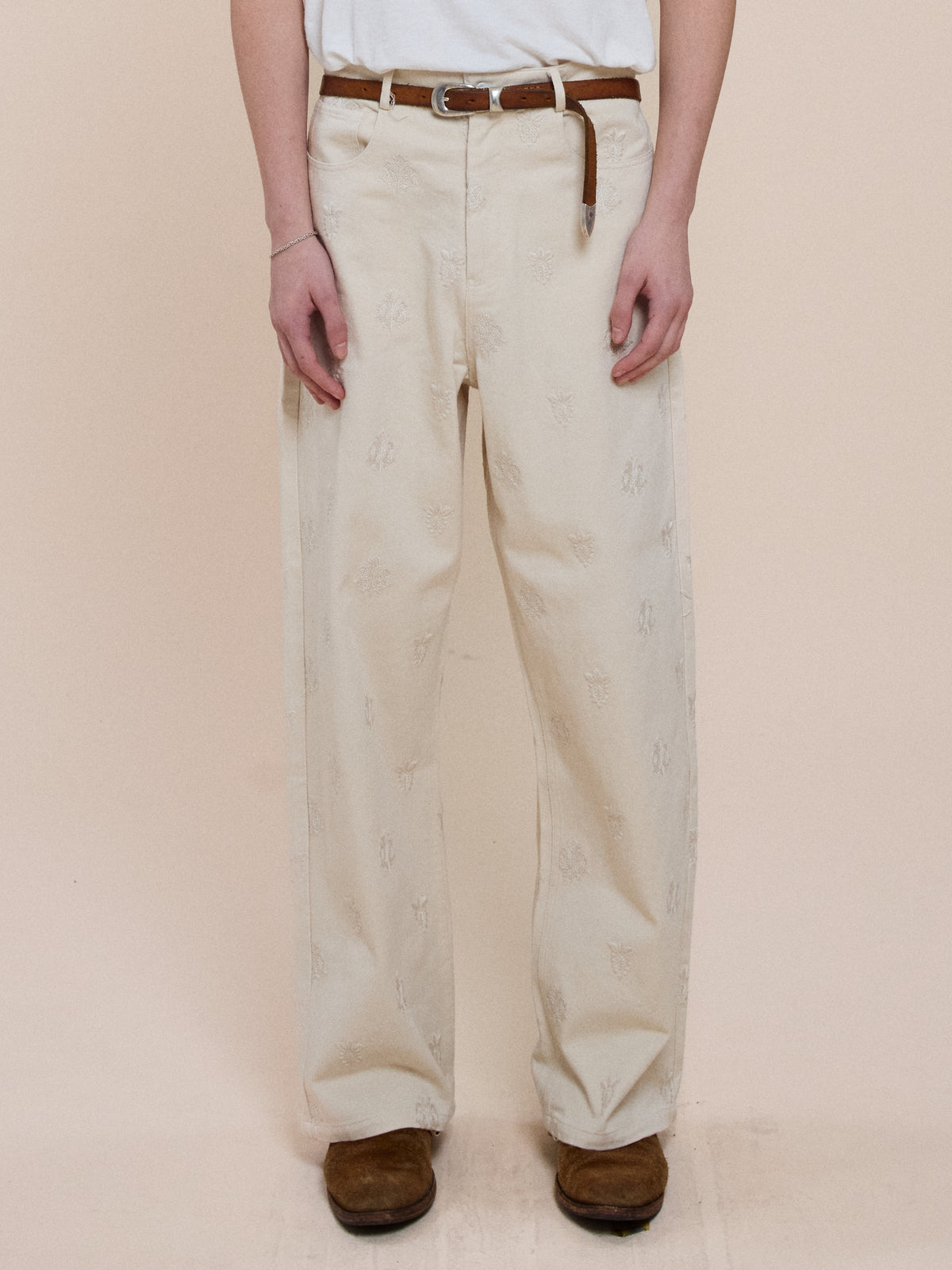 Embroidered Motif Jeans