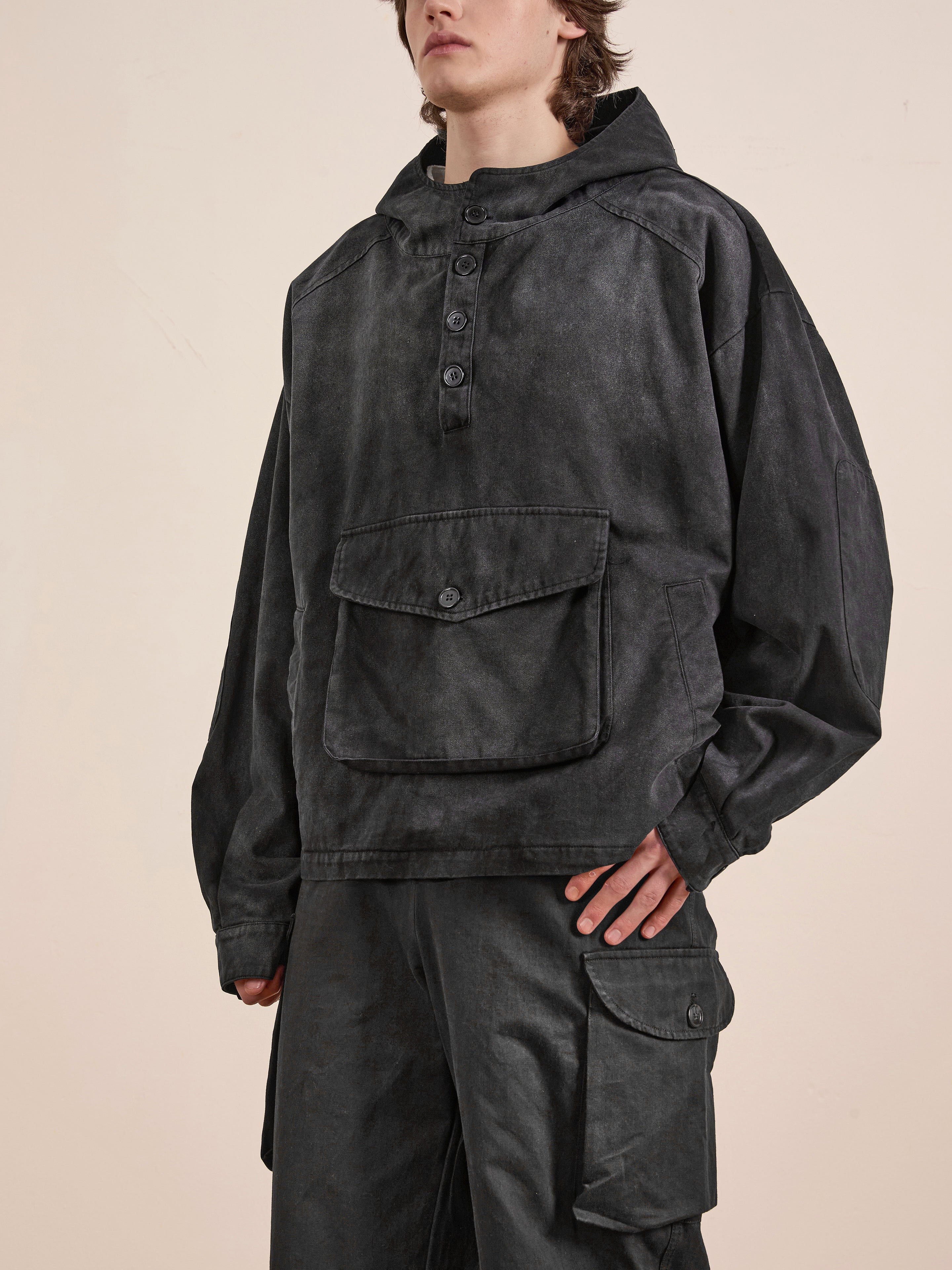 Washed Twill Pocket Anorak Jacket