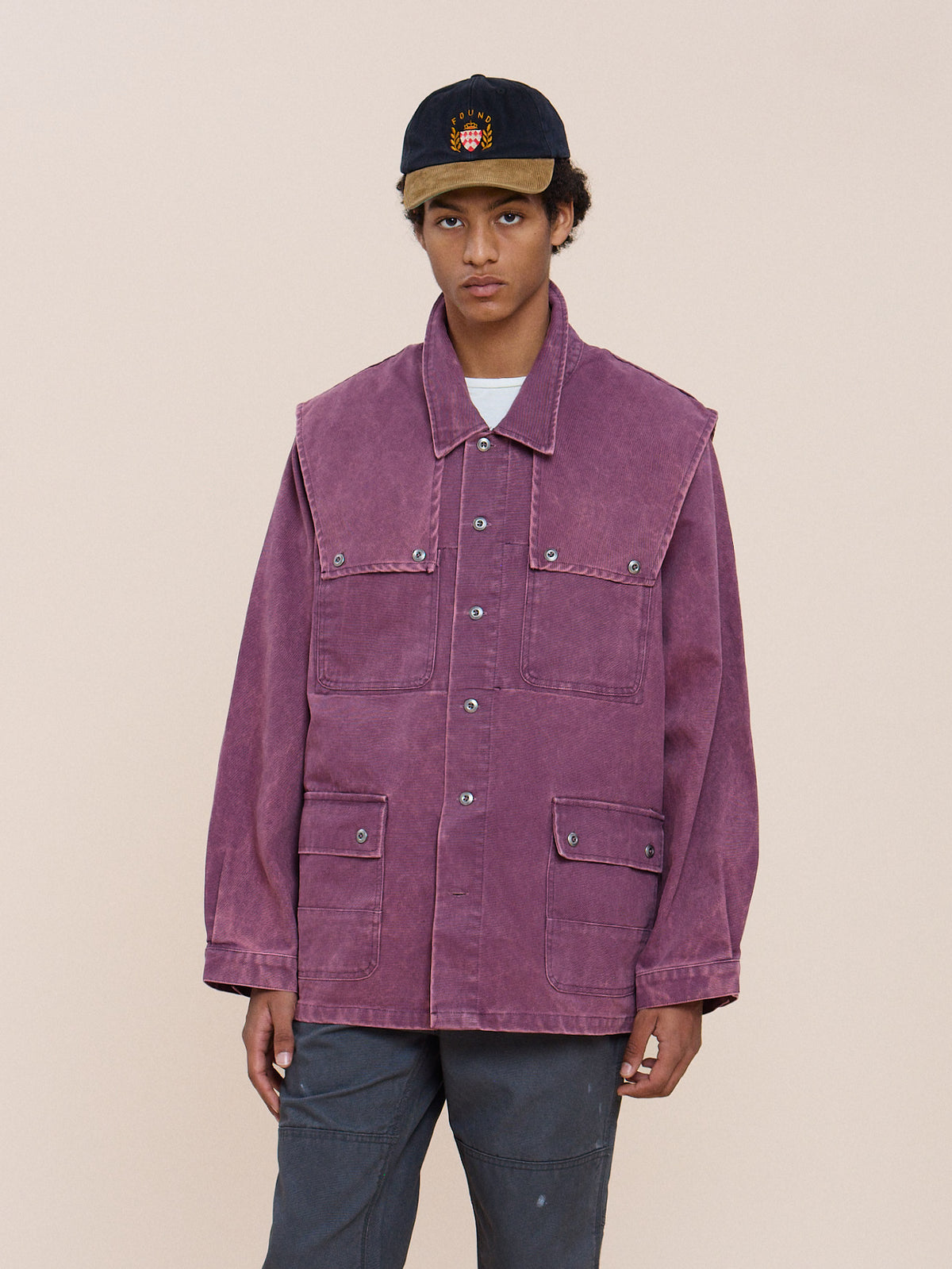 Faded Paneled Cargo Jacket