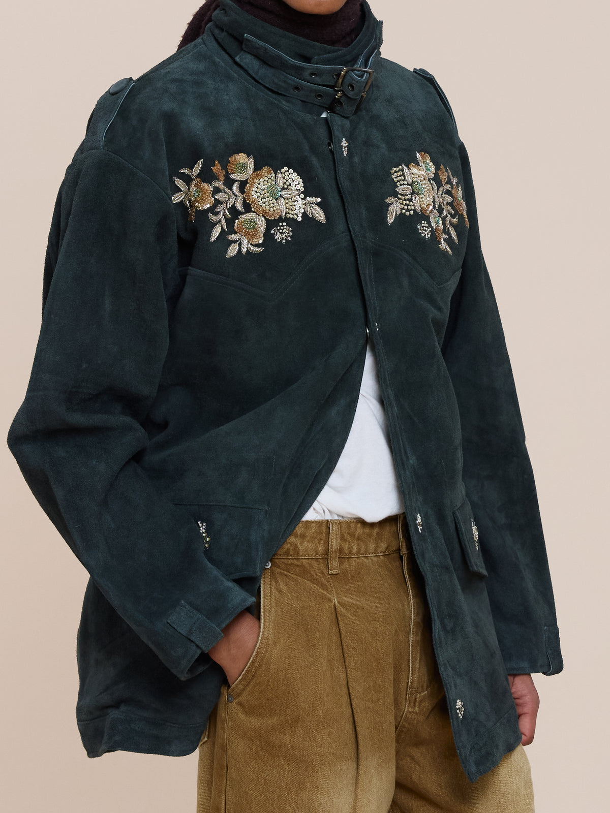 Hand Embroidered Suede M65 Jacket
