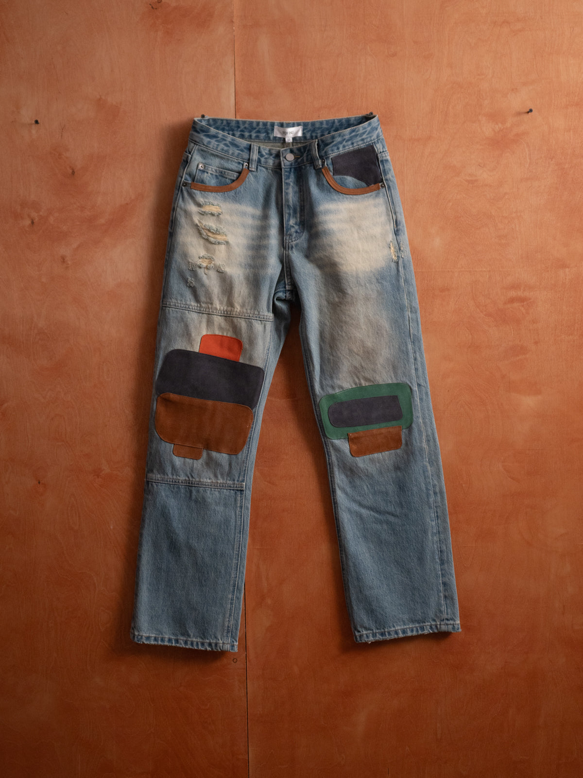 Leather Patch Jeans