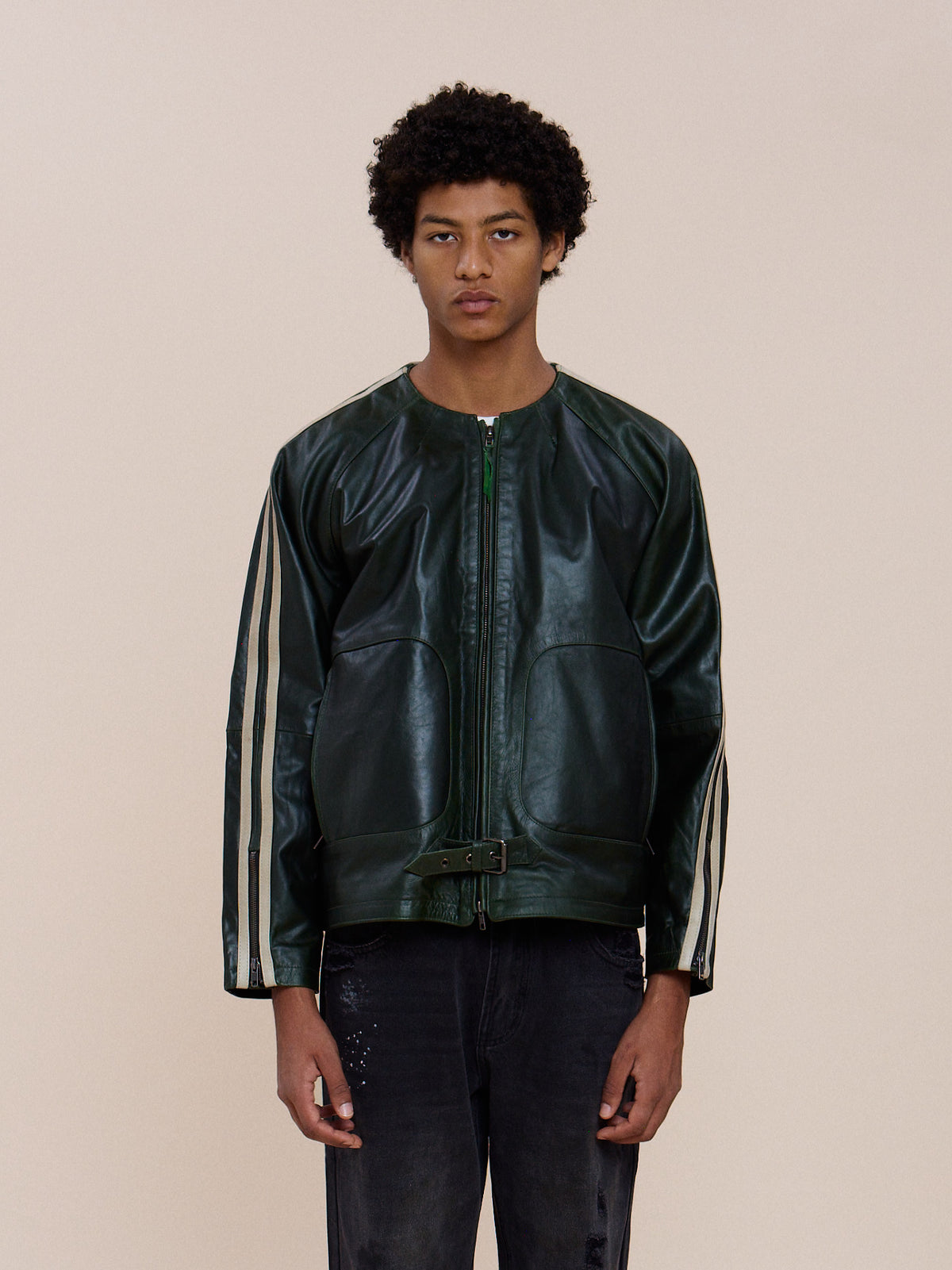 Leather Track Jacket