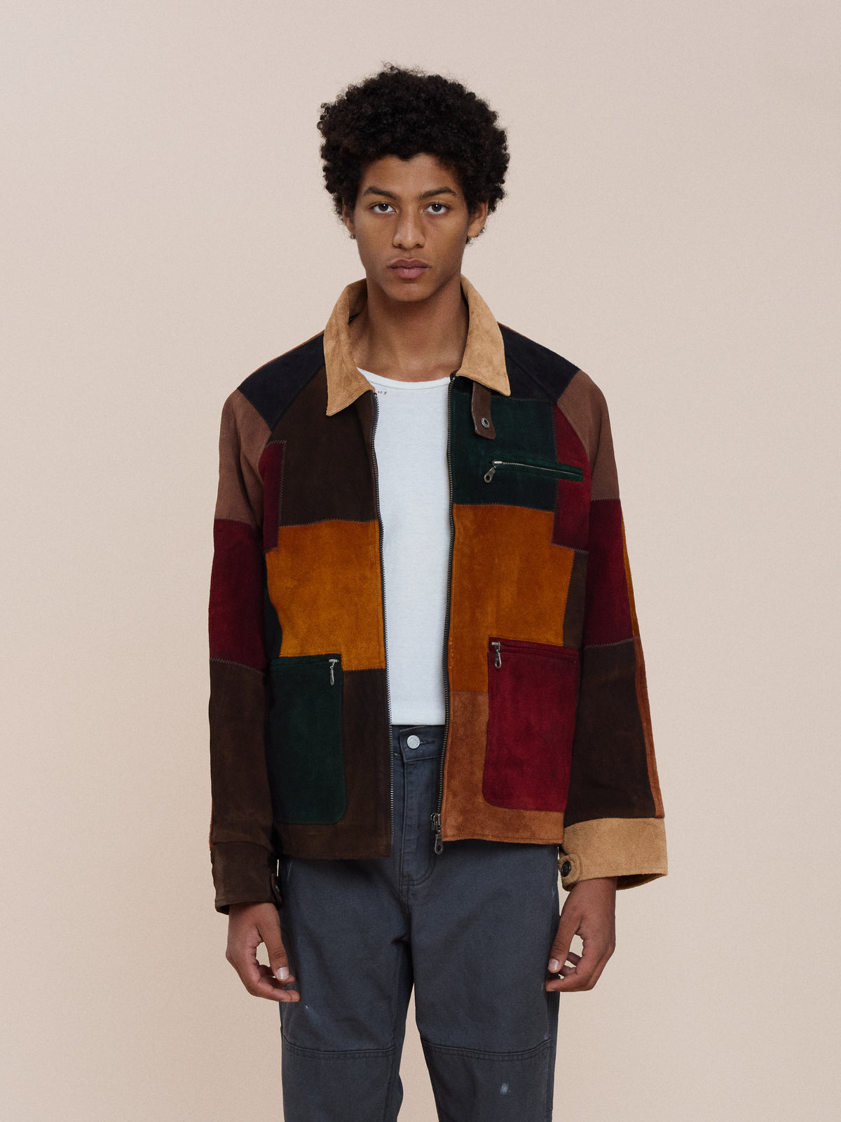 Multi Patch Suede Jacket