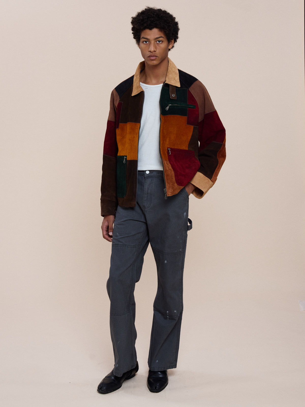 Multi Patch Suede Jacket