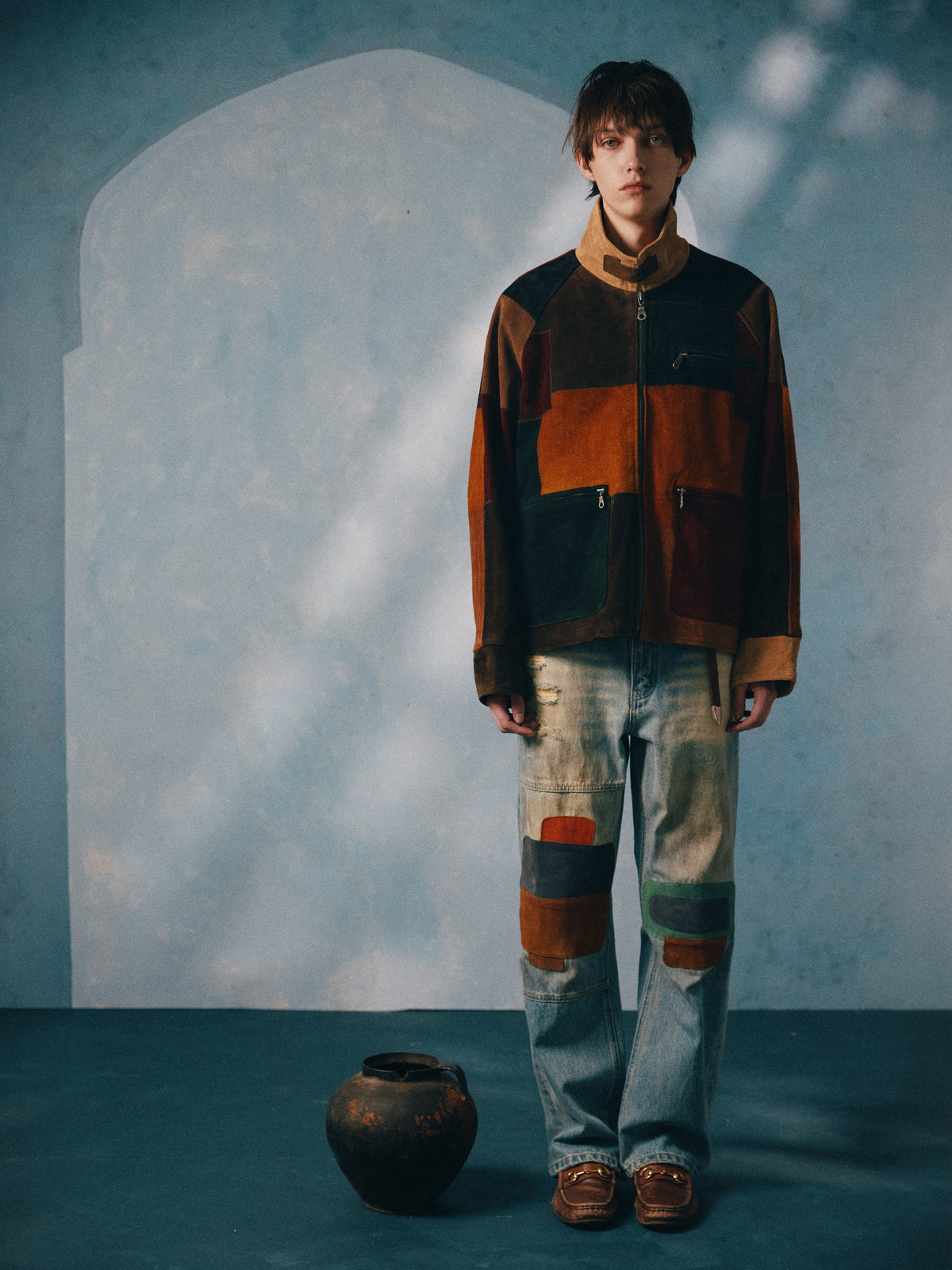 Multi Patch Suede Jacket