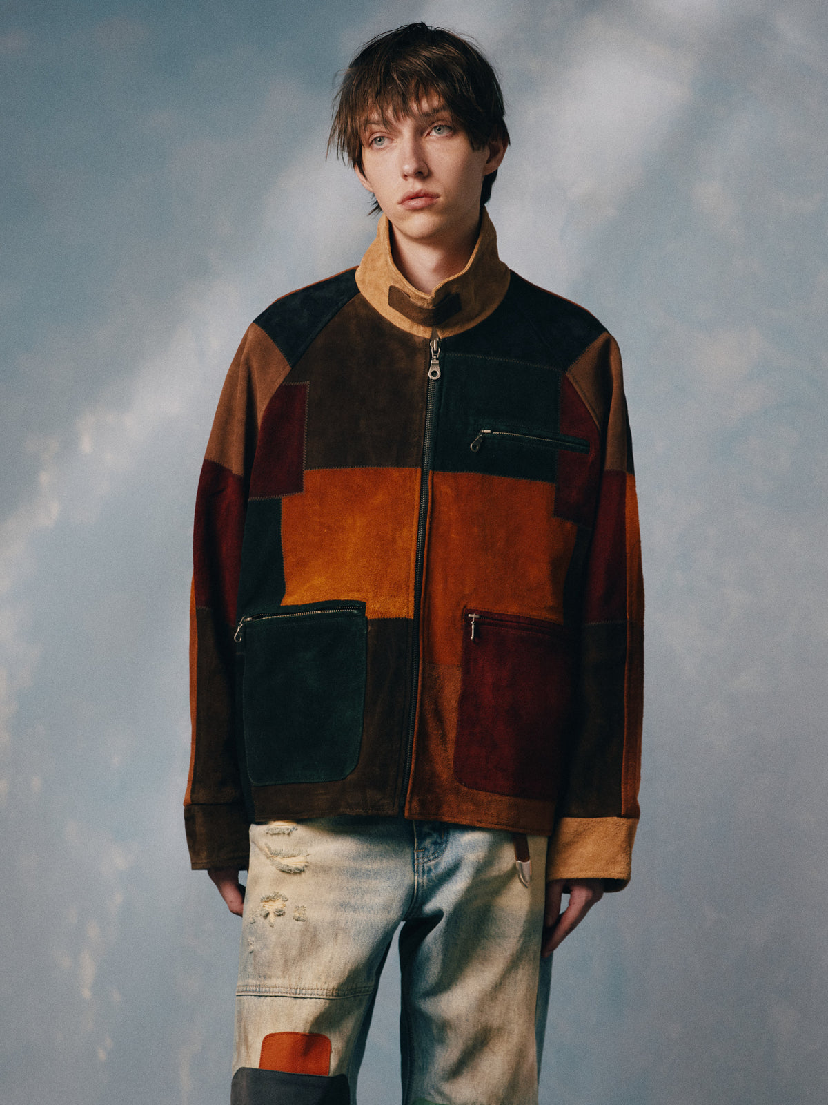 Multi Patch Suede Jacket